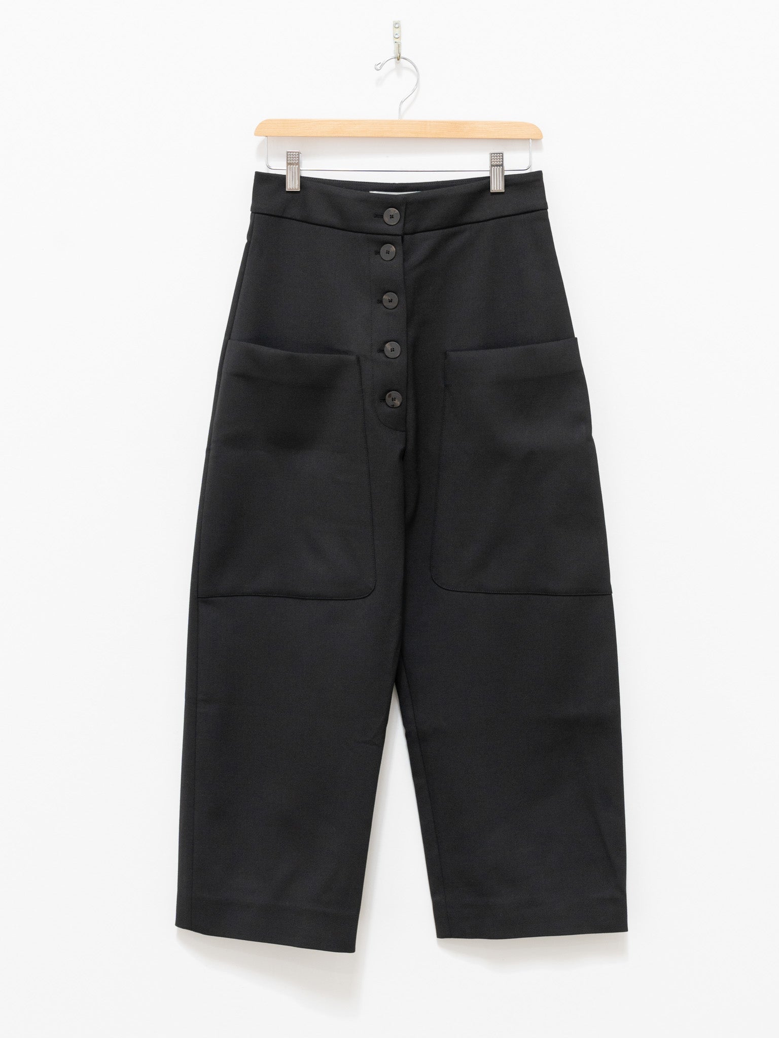 Namu Shop - Studio Nicholson Taupo Rounded Drop Crotch Pant - Black