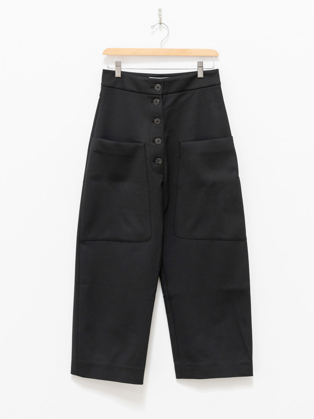 Namu Shop - Studio Nicholson Taupo Rounded Drop Crotch Pant - Black