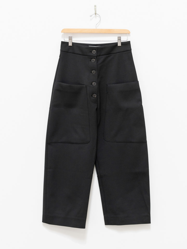 Namu Shop - Studio Nicholson Taupo Rounded Drop Crotch Pant - Black