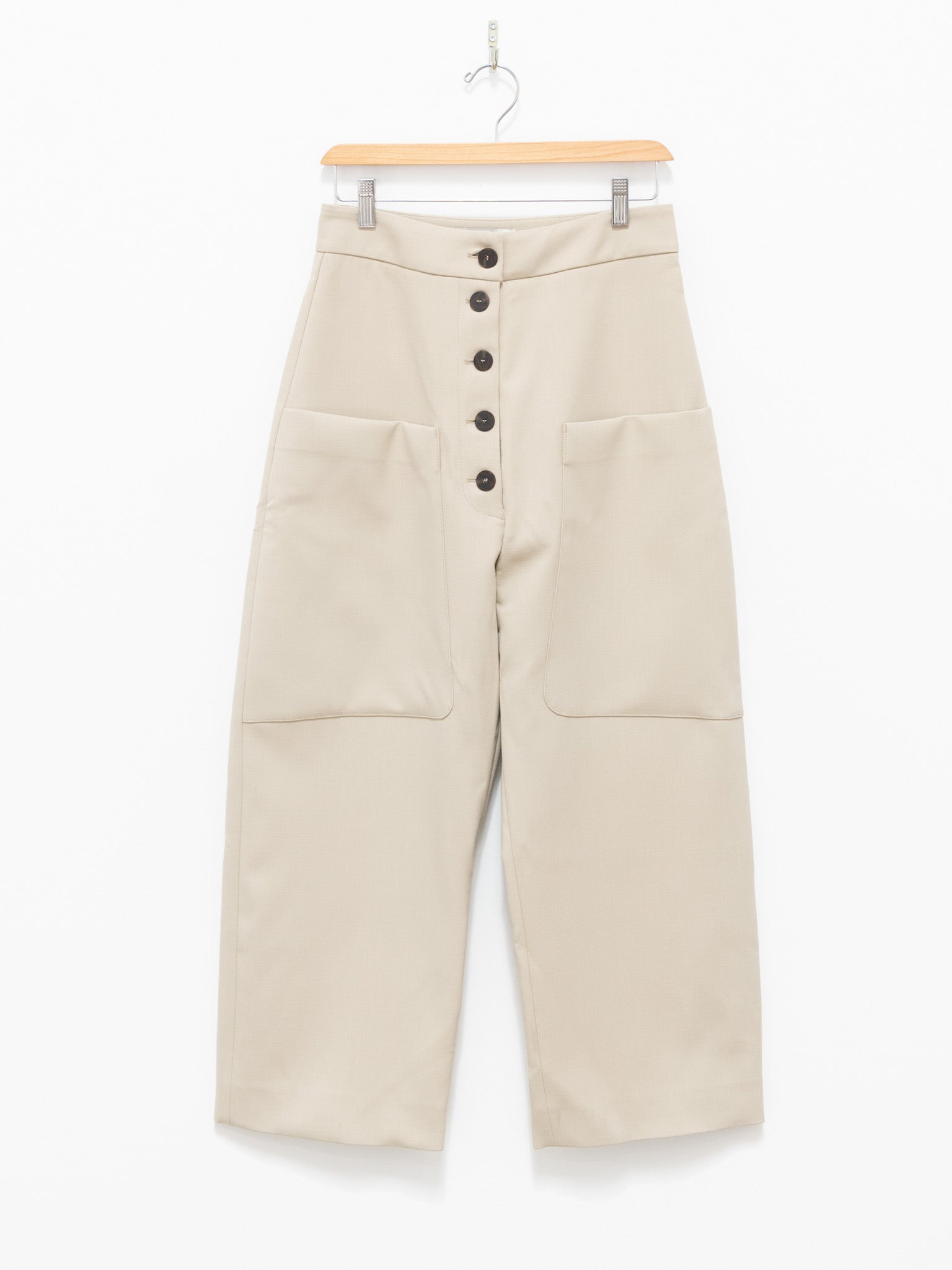 Namu Shop - Studio Nicholson Taupo Rounded Drop Crotch Pant - Light Bamboo