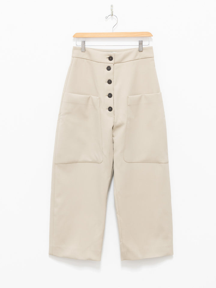 Namu Shop - Studio Nicholson Taupo Rounded Drop Crotch Pant - Light Bamboo