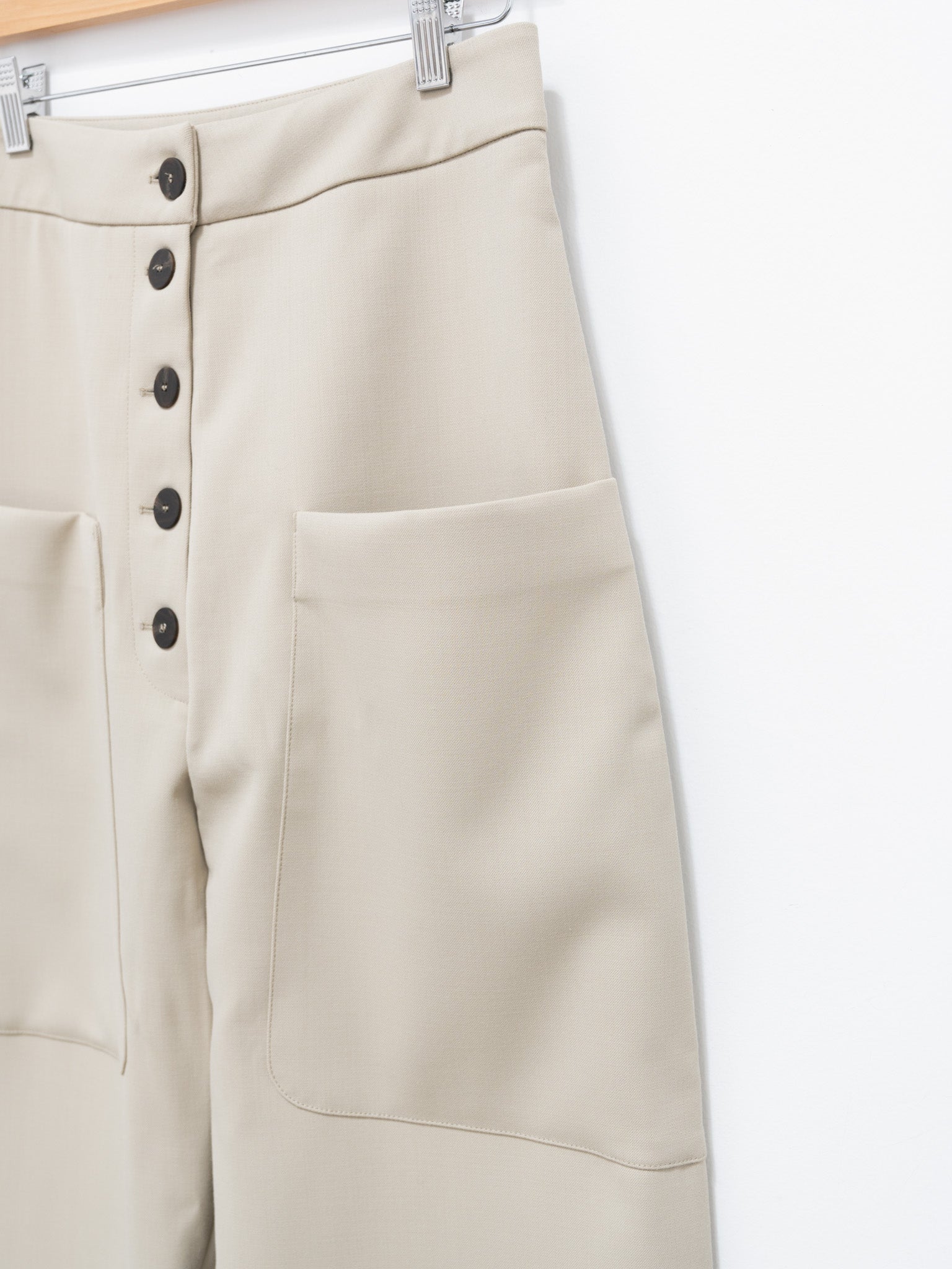 Namu Shop - Studio Nicholson Taupo Rounded Drop Crotch Pant - Light Bamboo