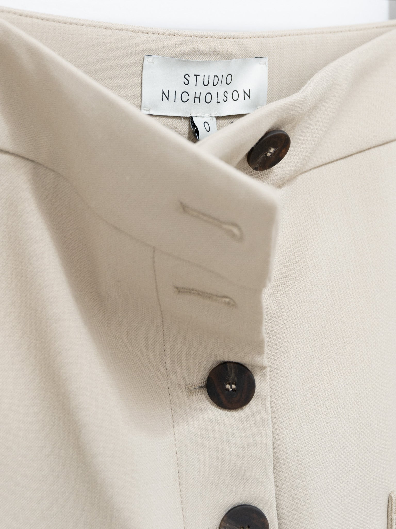 Namu Shop - Studio Nicholson Taupo Rounded Drop Crotch Pant - Light Bamboo