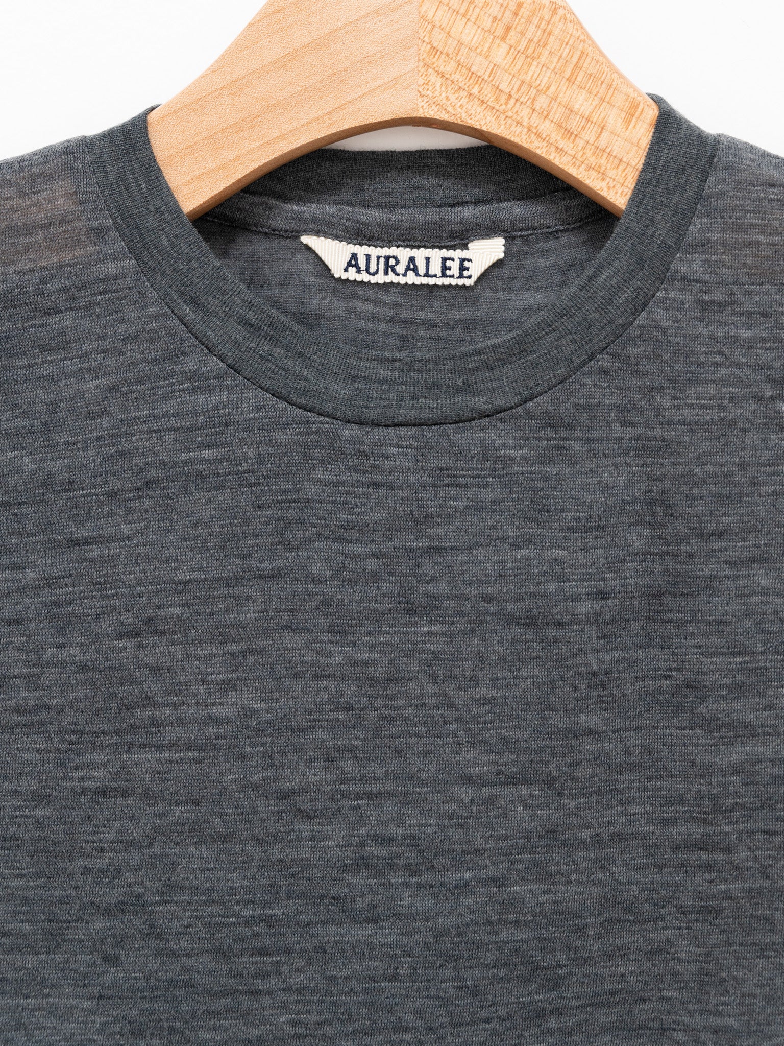Namu Shop - Auralee Super Soft Wool Sheer Jersey Short Sleeveless - Charcoal