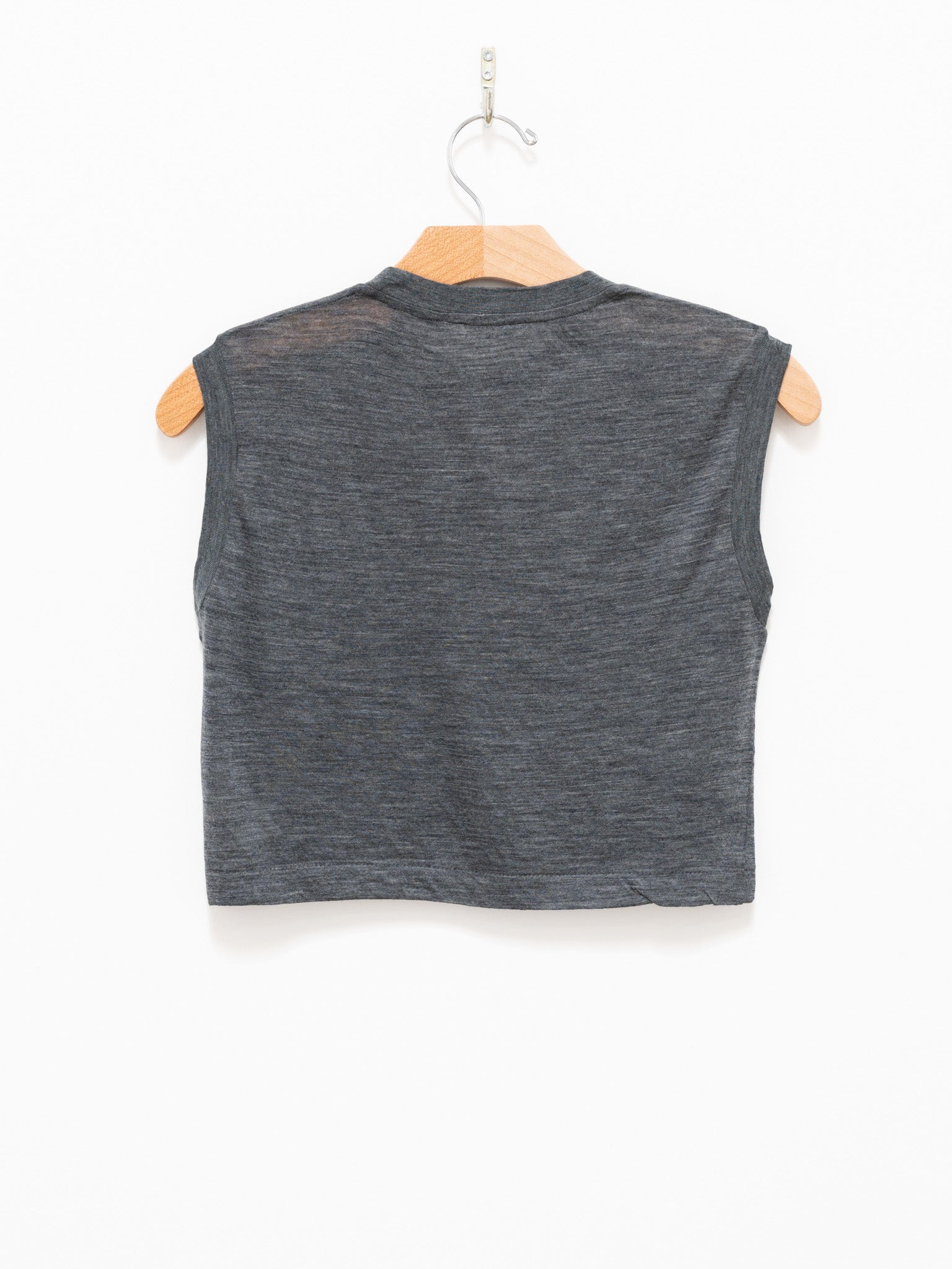 Namu Shop - Auralee Super Soft Wool Sheer Jersey Short Sleeveless - Charcoal