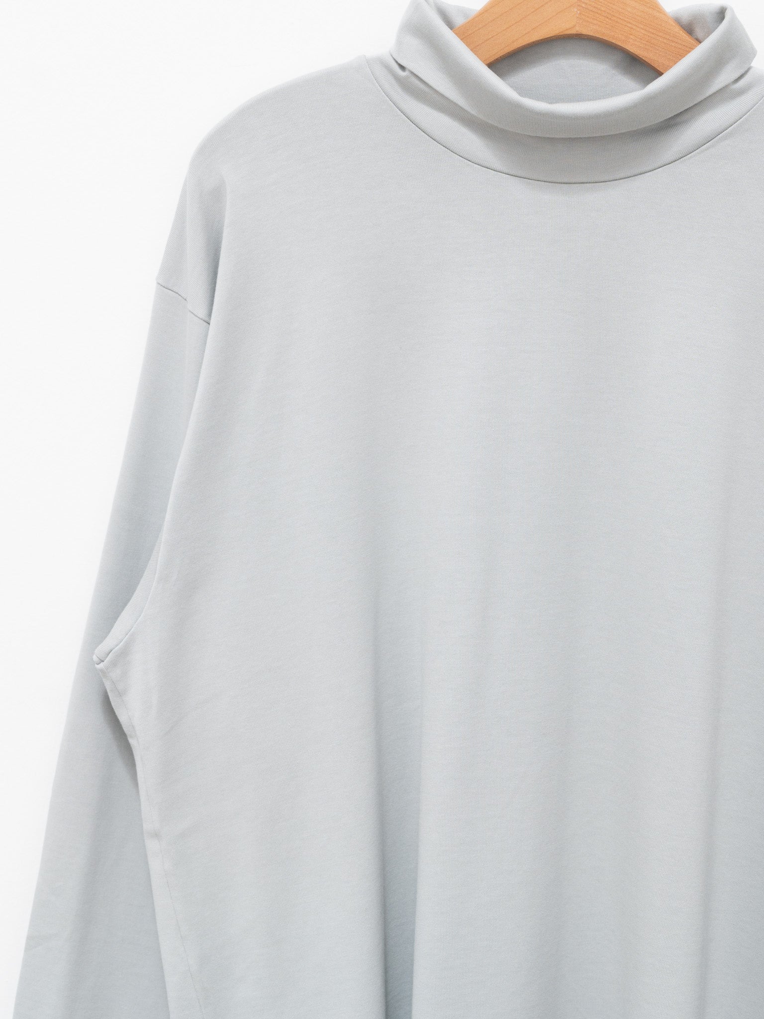 Namu Shop - Auralee Luster Plaiting Hi-Neck L/S Tee - Light Blue