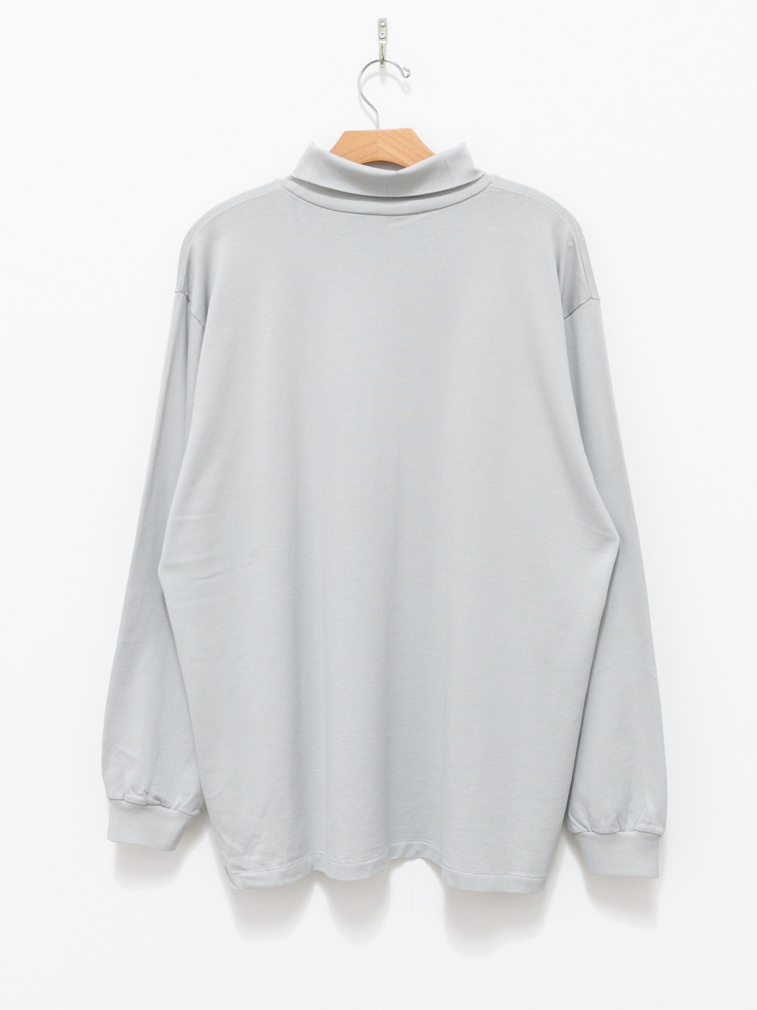 Namu Shop - Auralee Luster Plaiting Hi-Neck L/S Tee - Light Blue