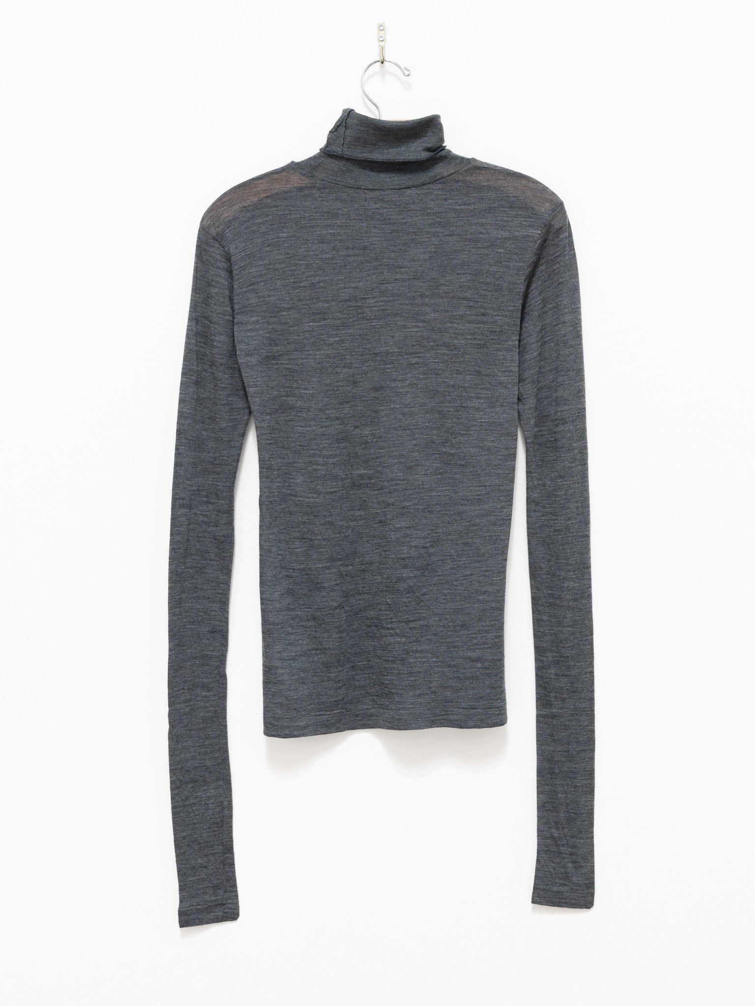 Namu Shop - Auralee Super Soft Wool Sheer Jersey Turtleneck - Top Charcoal