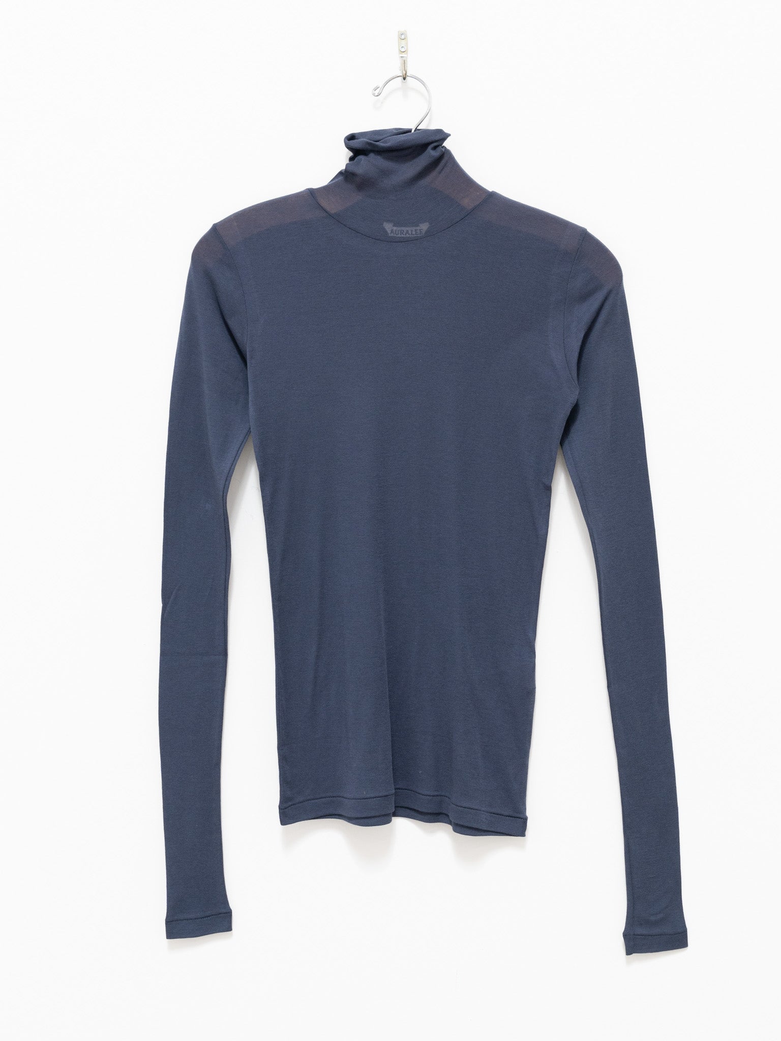 Namu Shop - Auralee High Gauge Sheer Rib Turtleneck - Navy