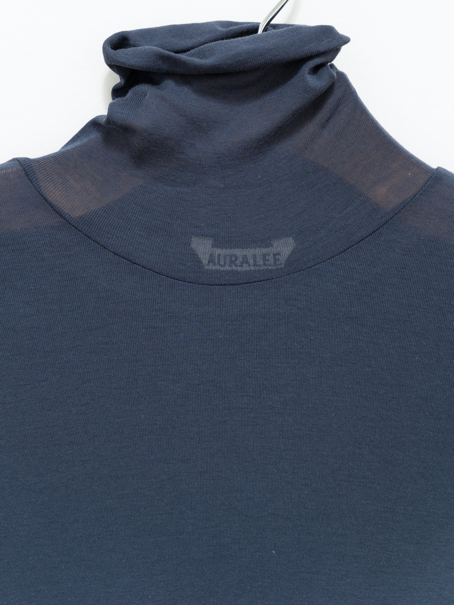 Namu Shop - Auralee High Gauge Sheer Rib Turtleneck - Navy