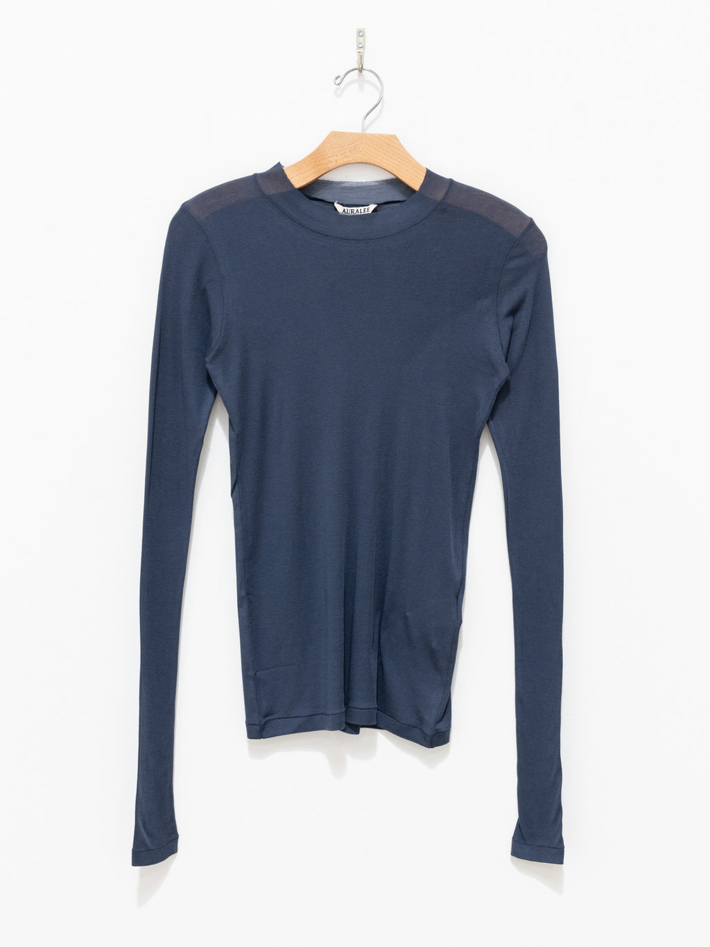 Namu Shop - Auralee High Gauge Sheer Rib L/S Tee - Navy
