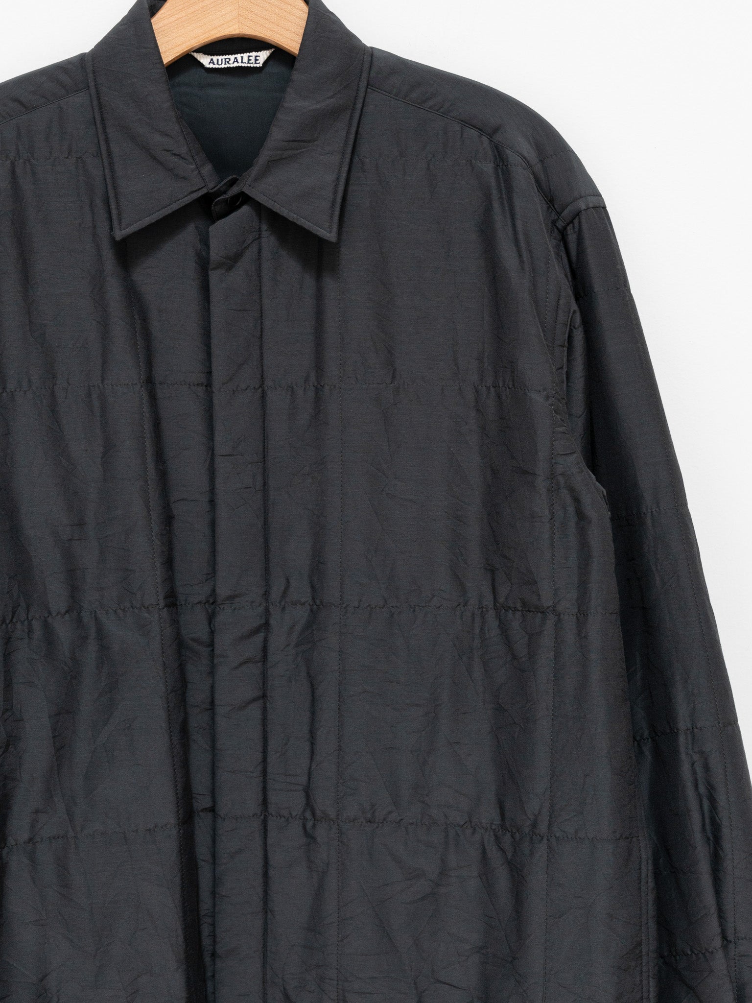 Namu Shop - Auralee Quilted Light Silk Cotton Shirt - Ink Black