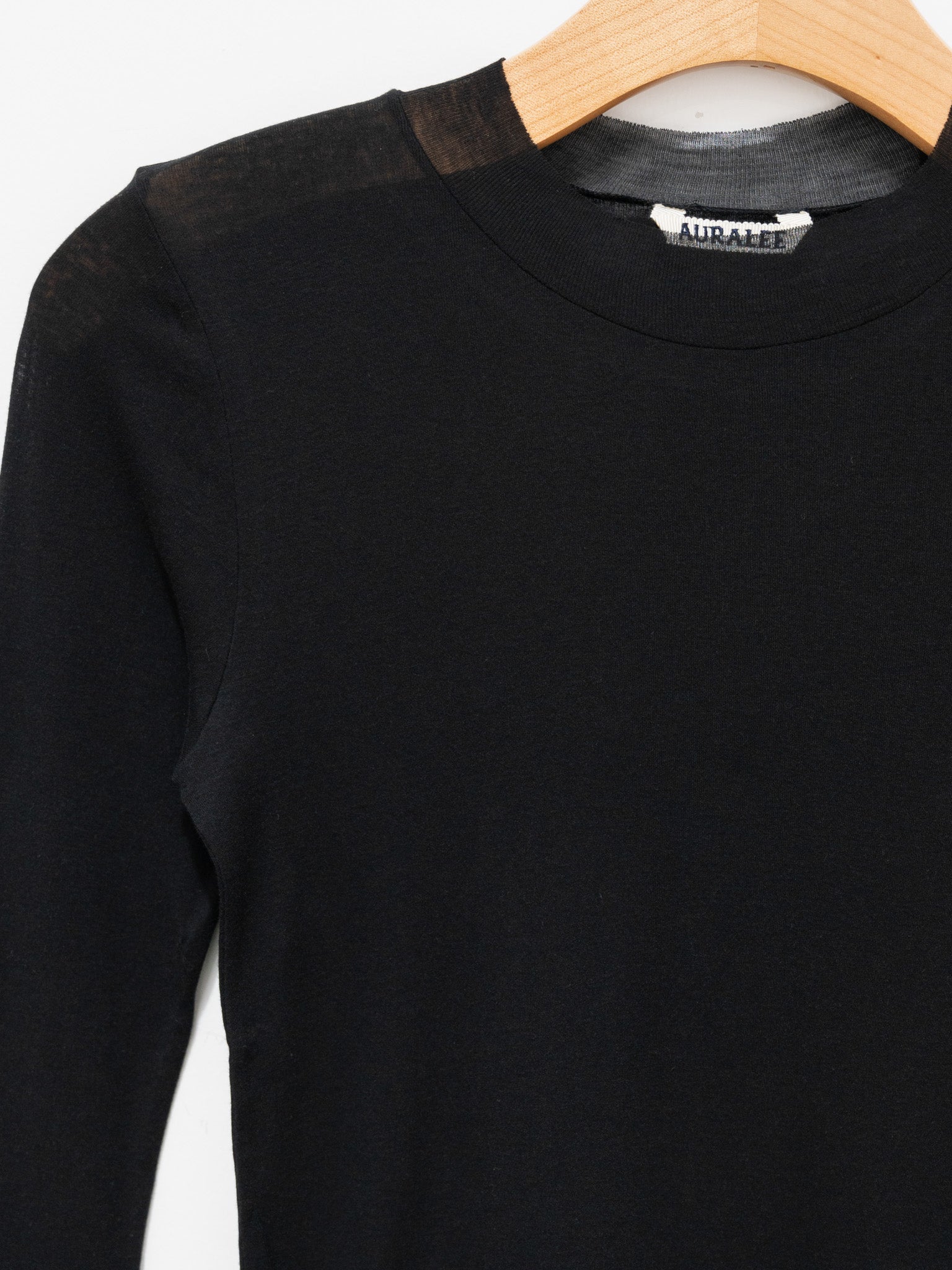 Namu Shop - Auralee High Gauge Sheer Rib L/S Tee - Black