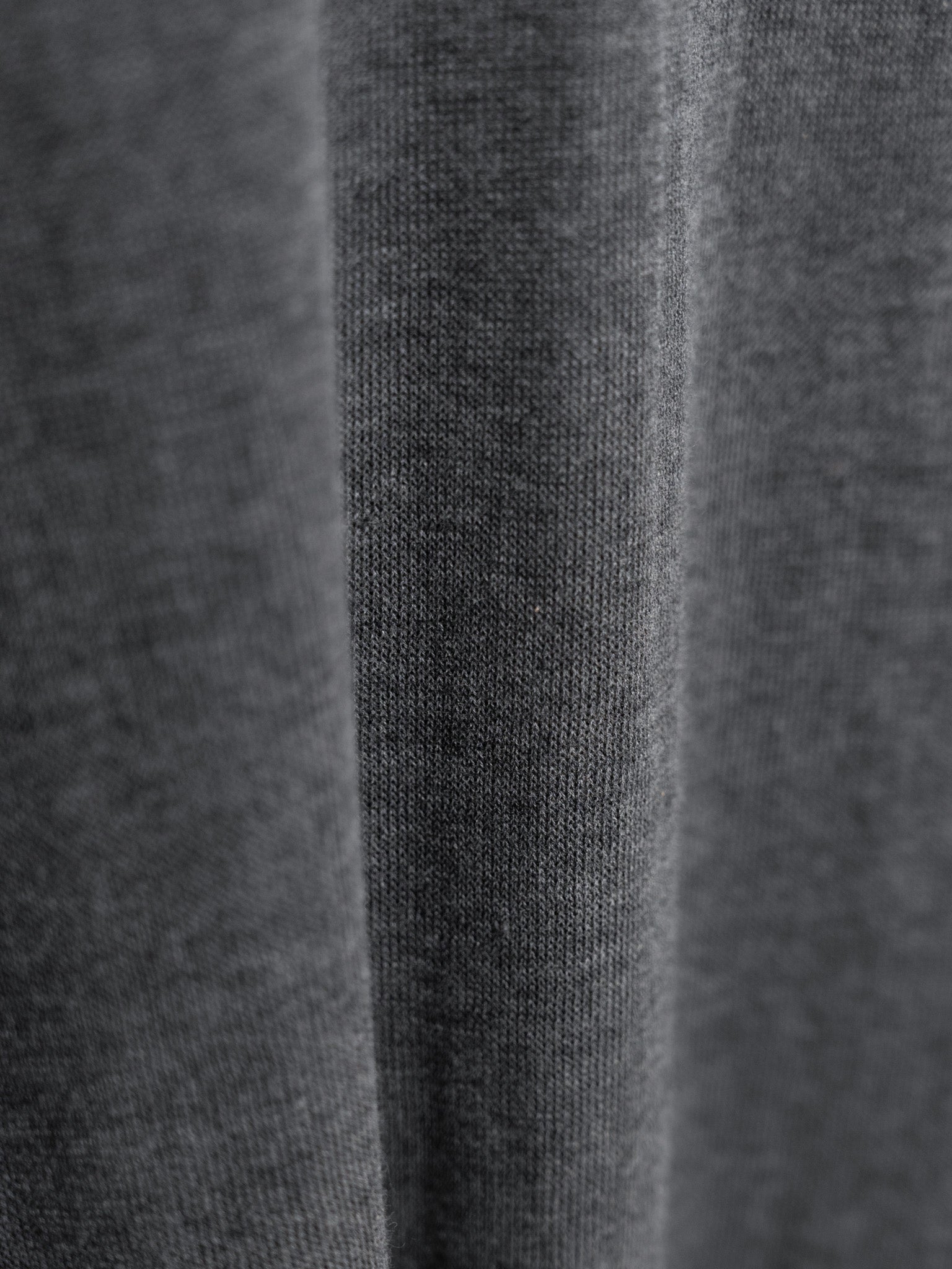Namu Shop - Studio Nicholson Zuka Fine Crepe Cotton L/S Crewneck - Grey Marl