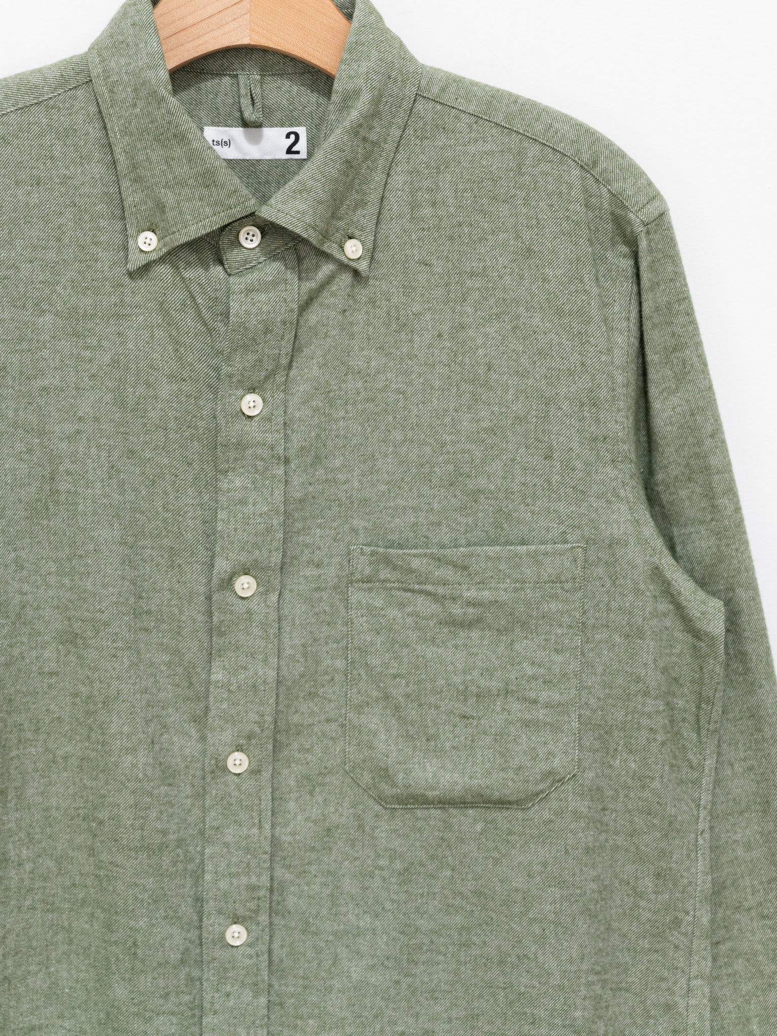 Namu Shop - ts(s) Chambray Cotton Flannel BD Shirt - Green