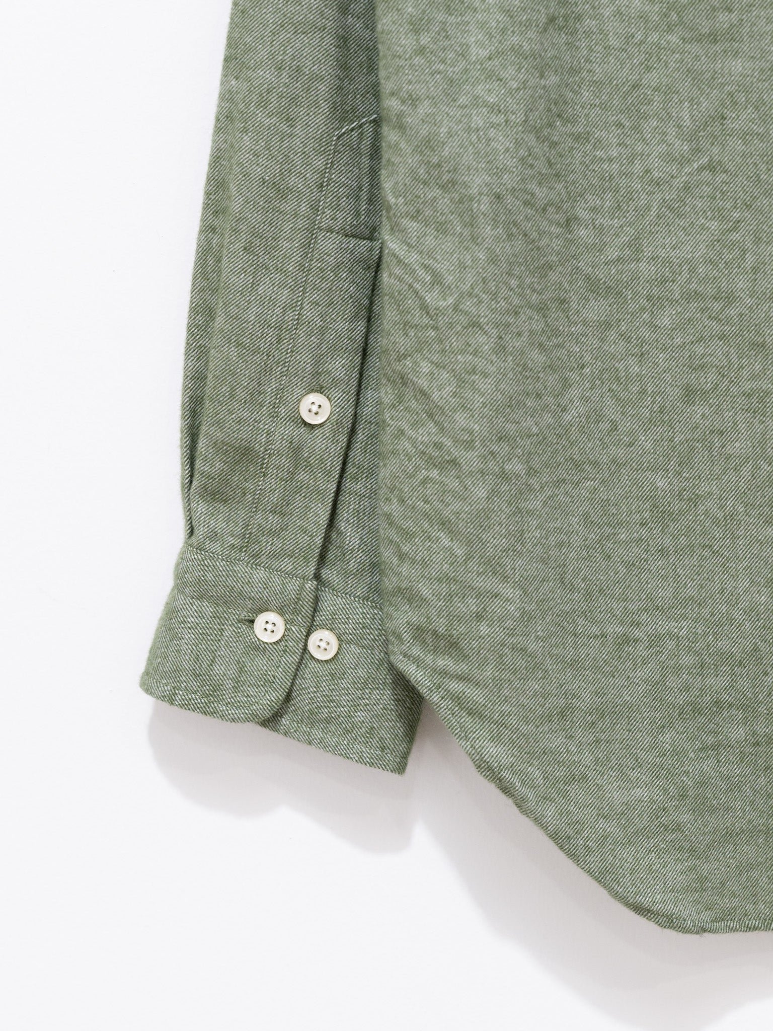 Namu Shop - ts(s) Chambray Cotton Flannel BD Shirt - Green