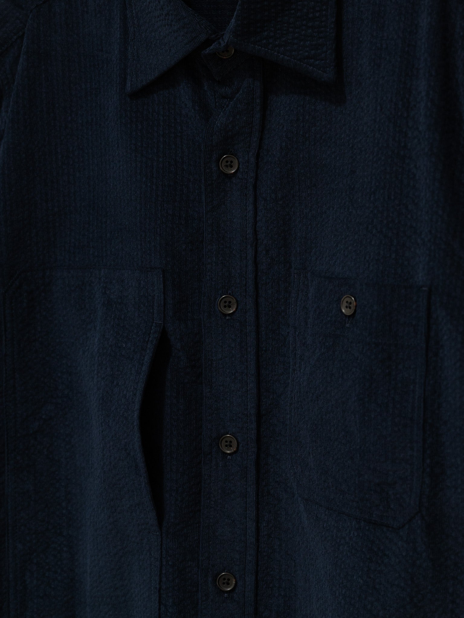 Namu Shop - ts(s) Cotton Ripple Corduroy Work Shirt - Navy