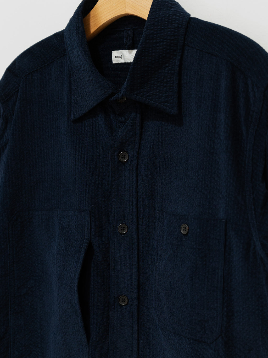 Namu Shop - ts(s) Cotton Ripple Corduroy Work Shirt - Navy