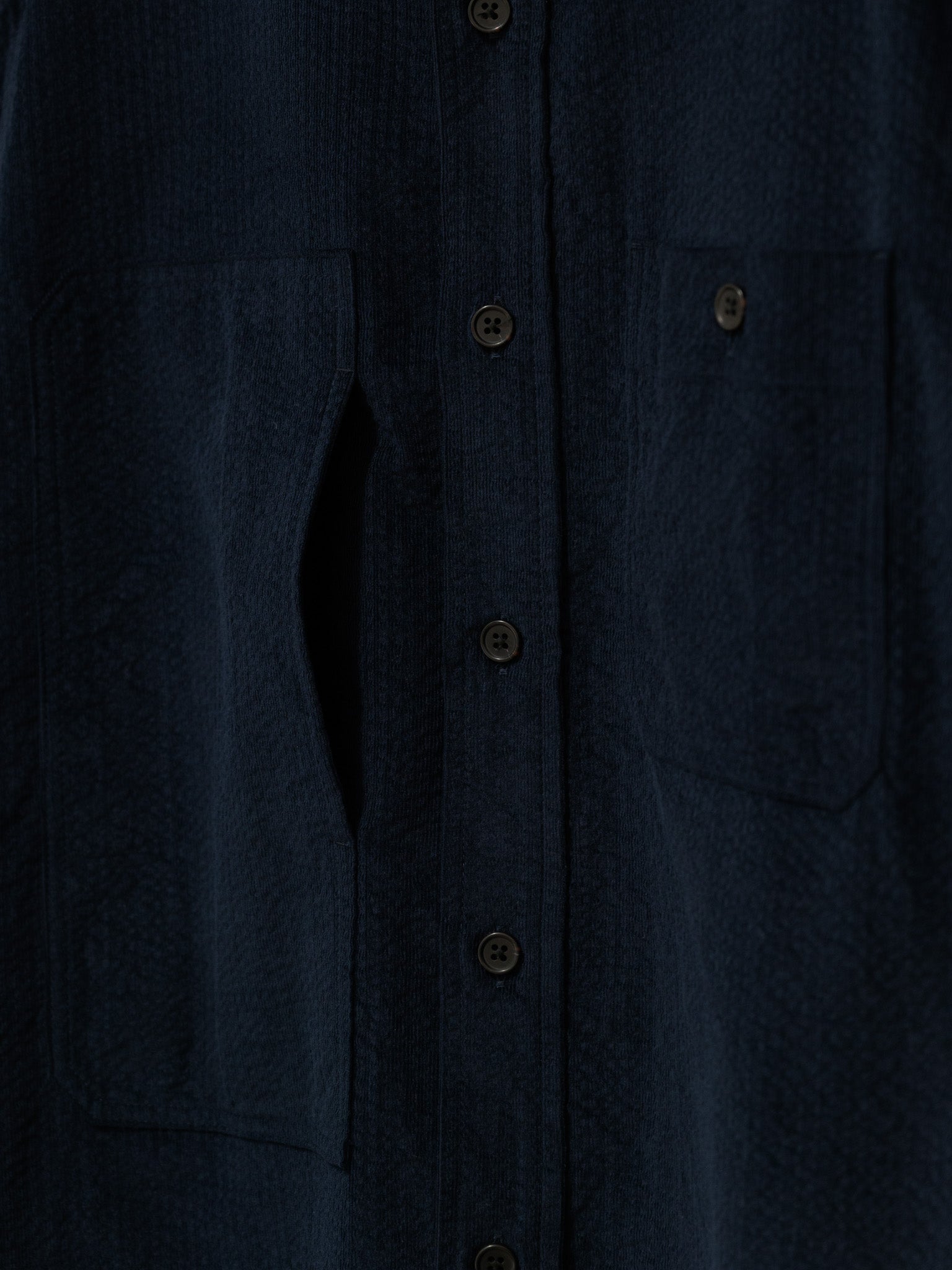 Namu Shop - ts(s) Cotton Ripple Corduroy Work Shirt - Navy
