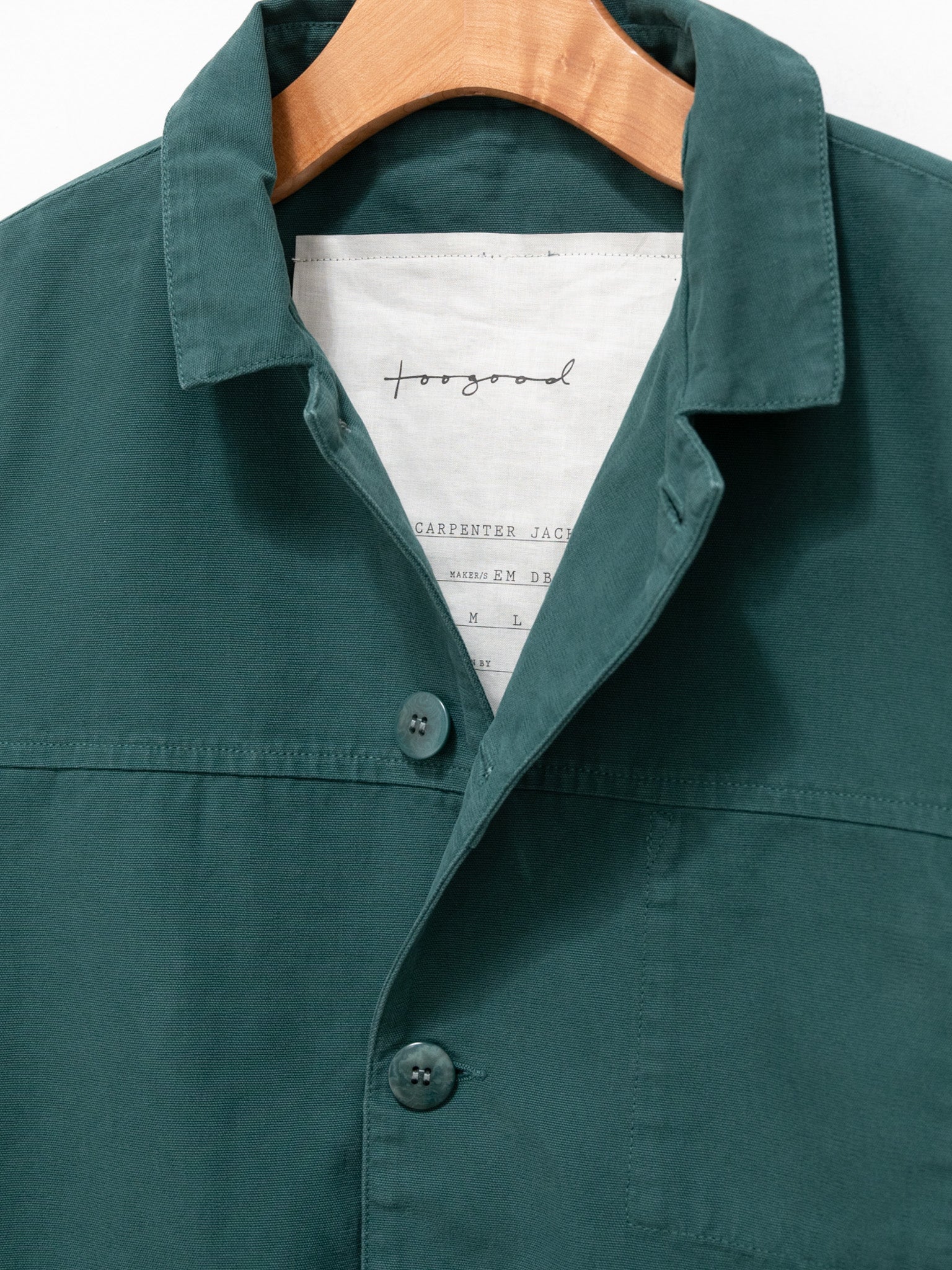 Namu Shop - Toogood The Carpenter Jacket - Canvas Viridian