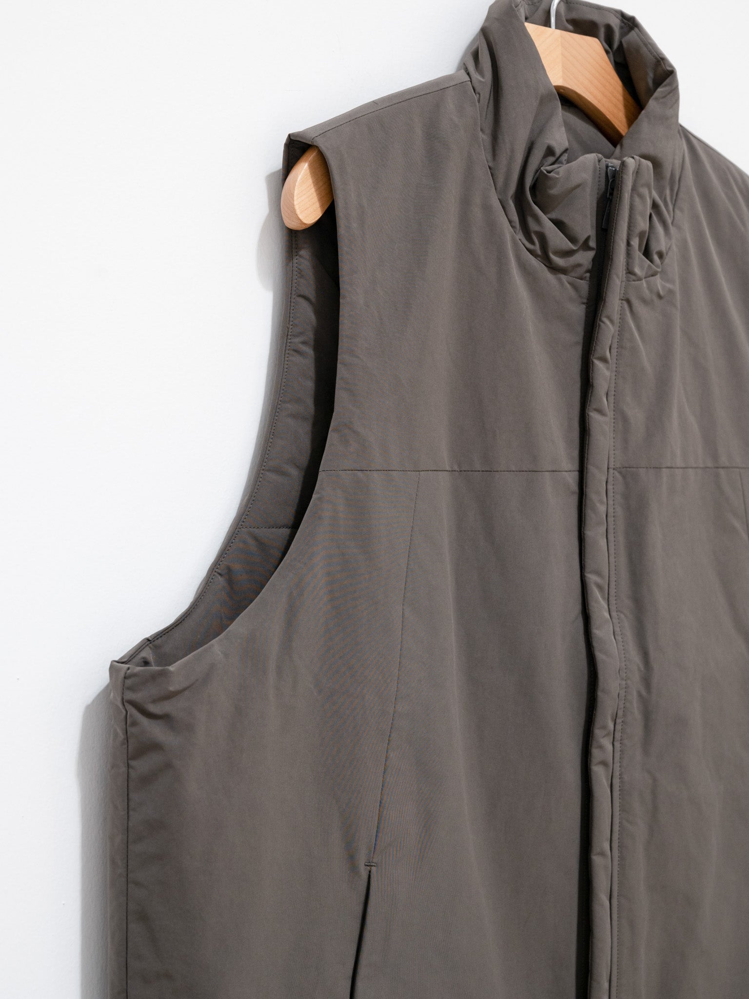 Namu Shop - Kaptain Sunshine P/N Suede Padding Over Vest - Black Olive
