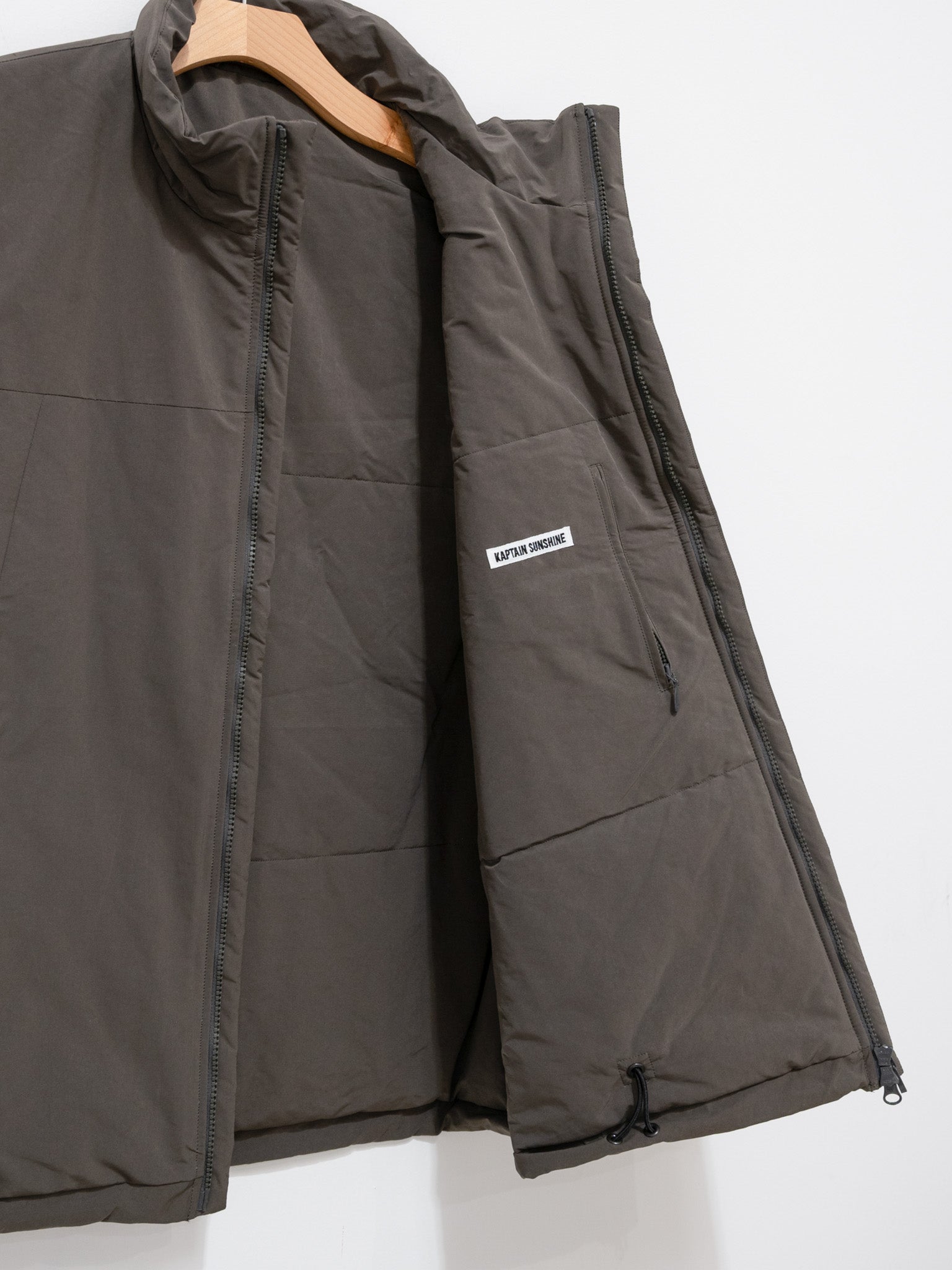 Namu Shop - Kaptain Sunshine P/N Suede Padding Over Vest - Black Olive