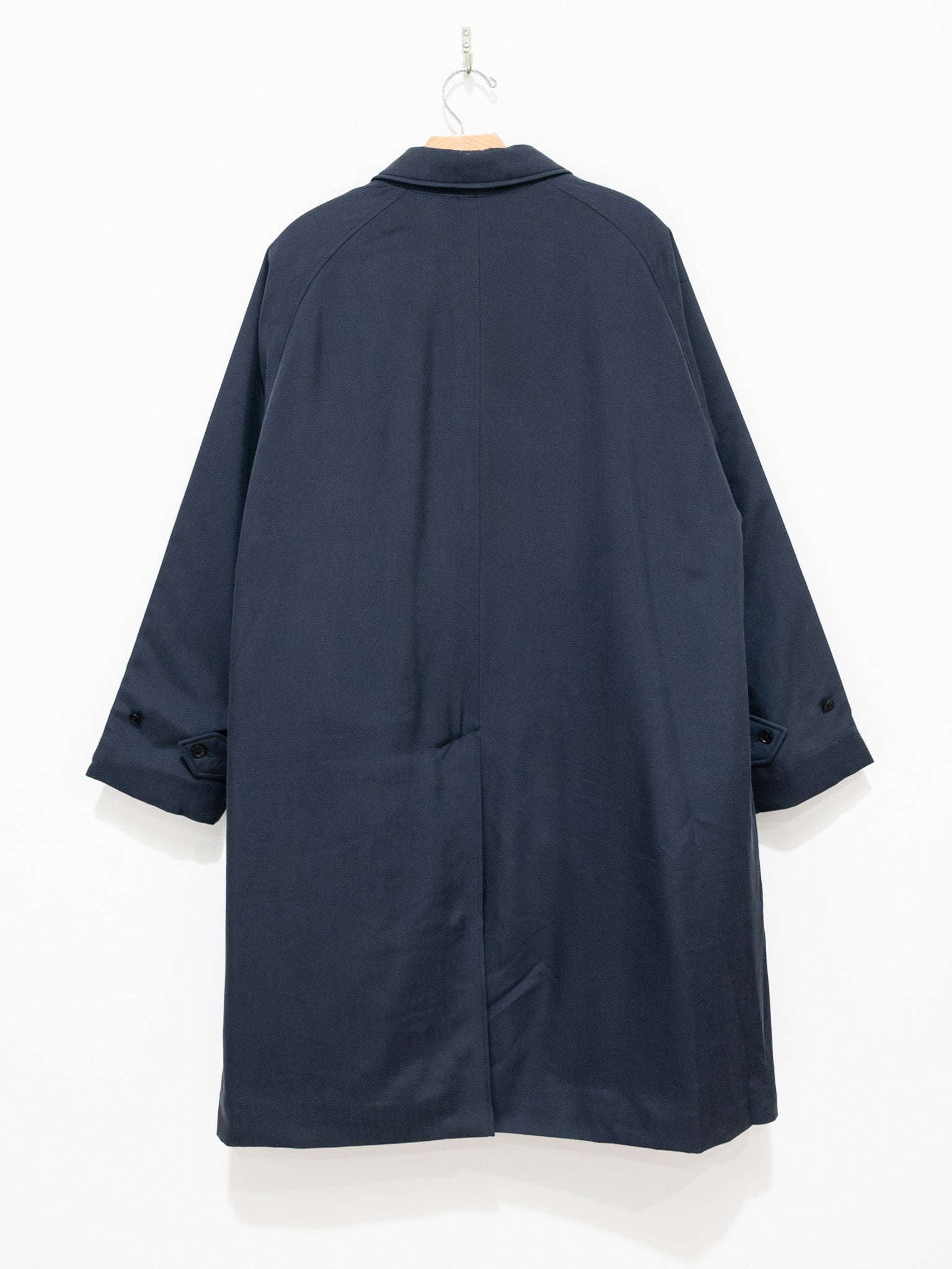 Namu Shop - Kaptain Sunshine Washed Silk Gabardine Padding Walker Coat - Navy