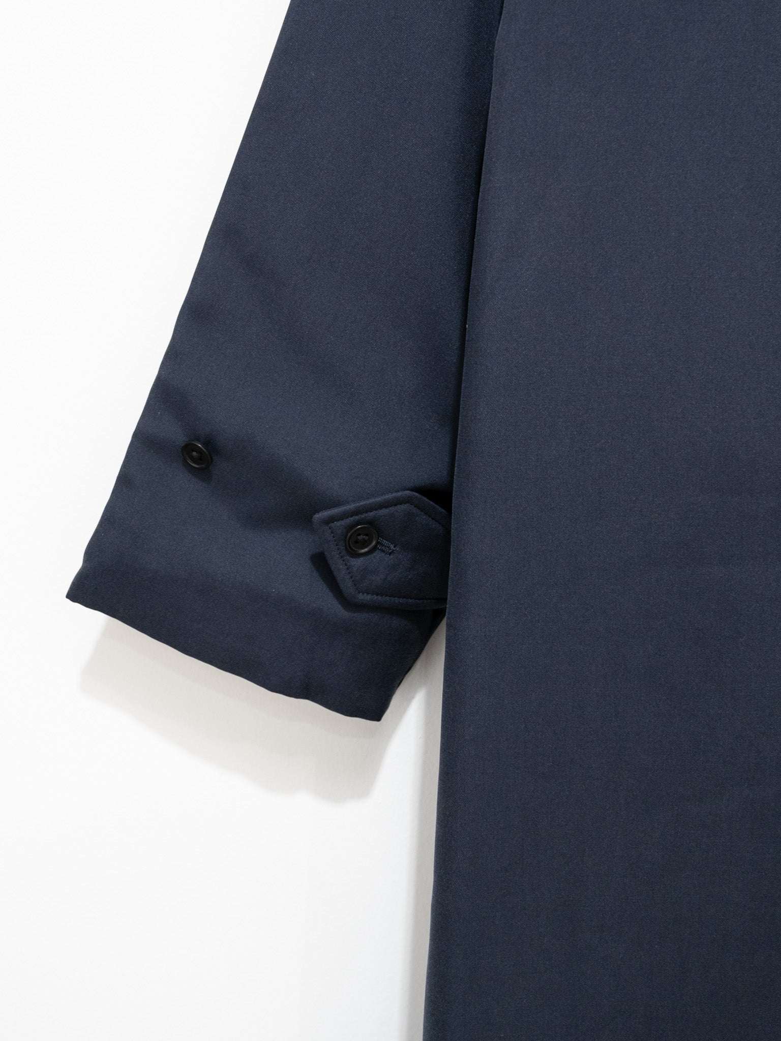 Namu Shop - Kaptain Sunshine Washed Silk Gabardine Padding Walker Coat - Navy