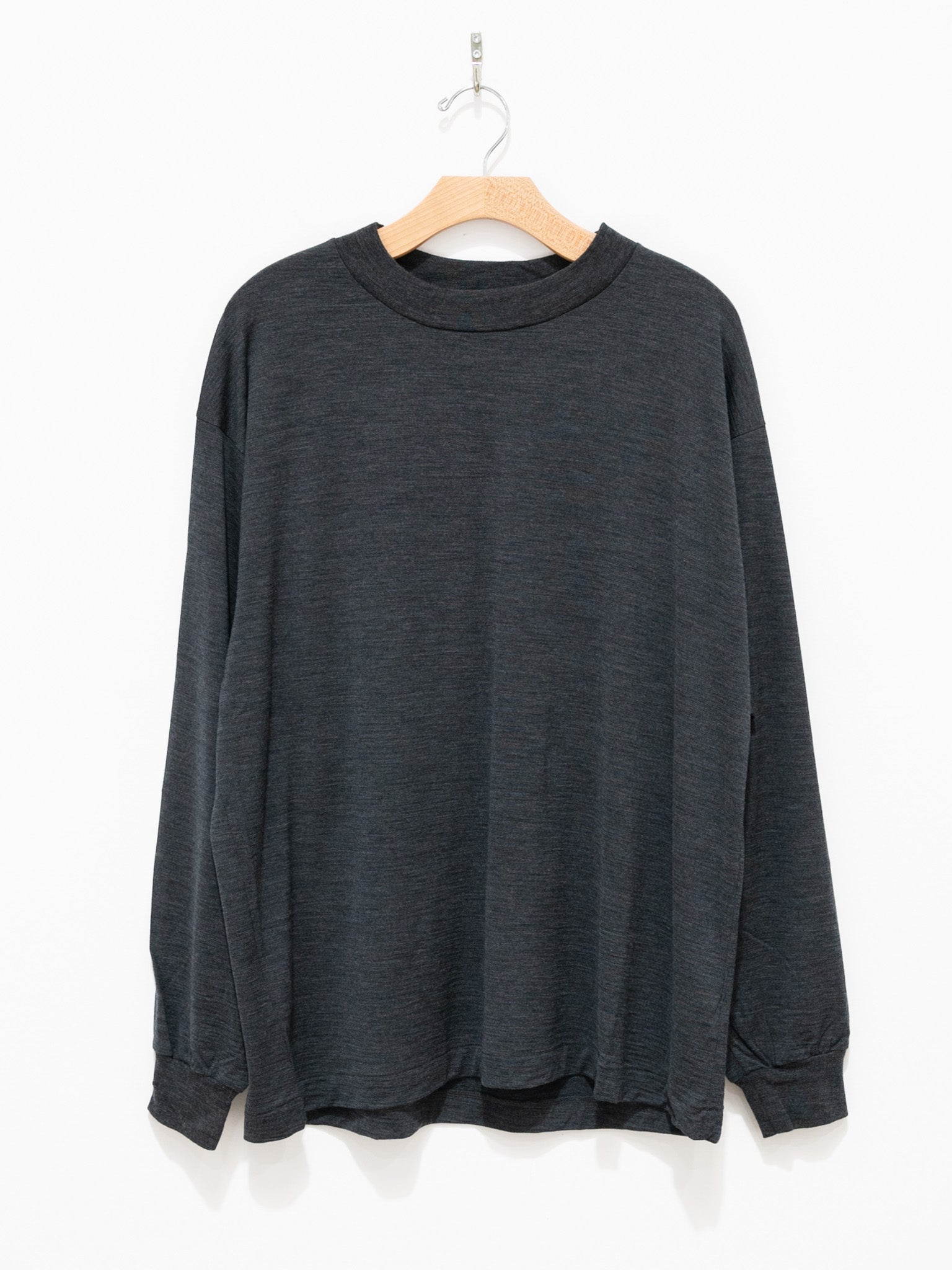 Namu Shop - Kaptain Sunshine Super Soft Washable Merino Tenjiku L/S Tee - Top Charcoal