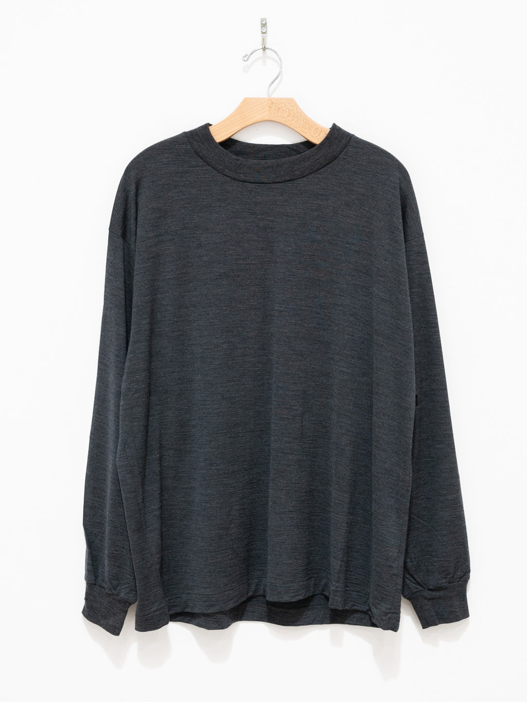 Namu Shop - Kaptain Sunshine Super Soft Washable Merino Tenjiku L/S Tee - Top Charcoal