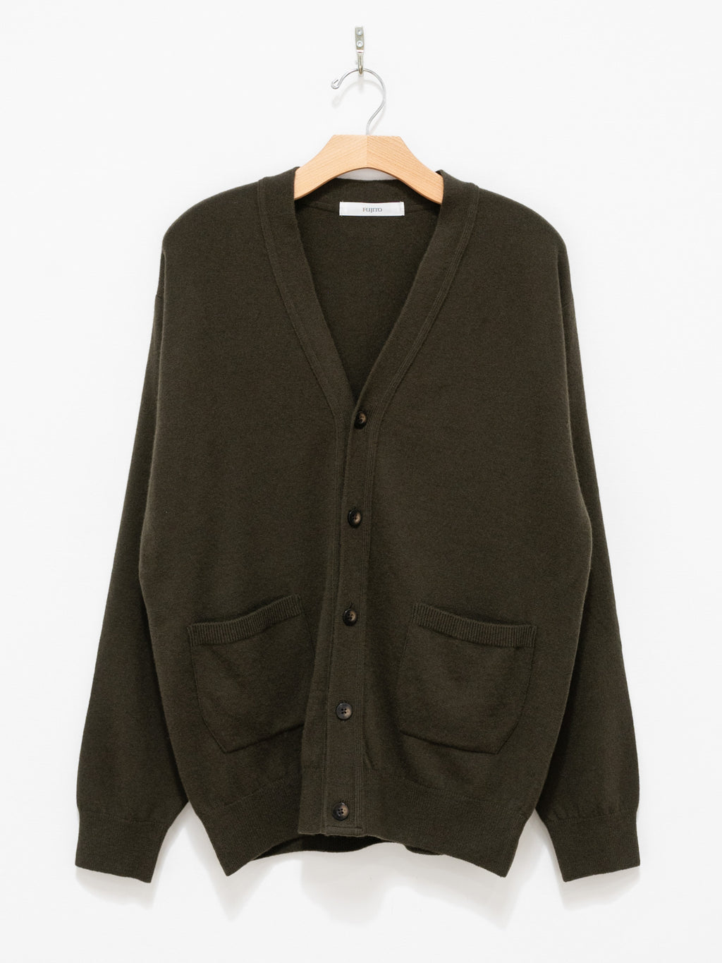 Namu Shop - Fujito Wool Cashmere Knit Cardigan - Olive Green