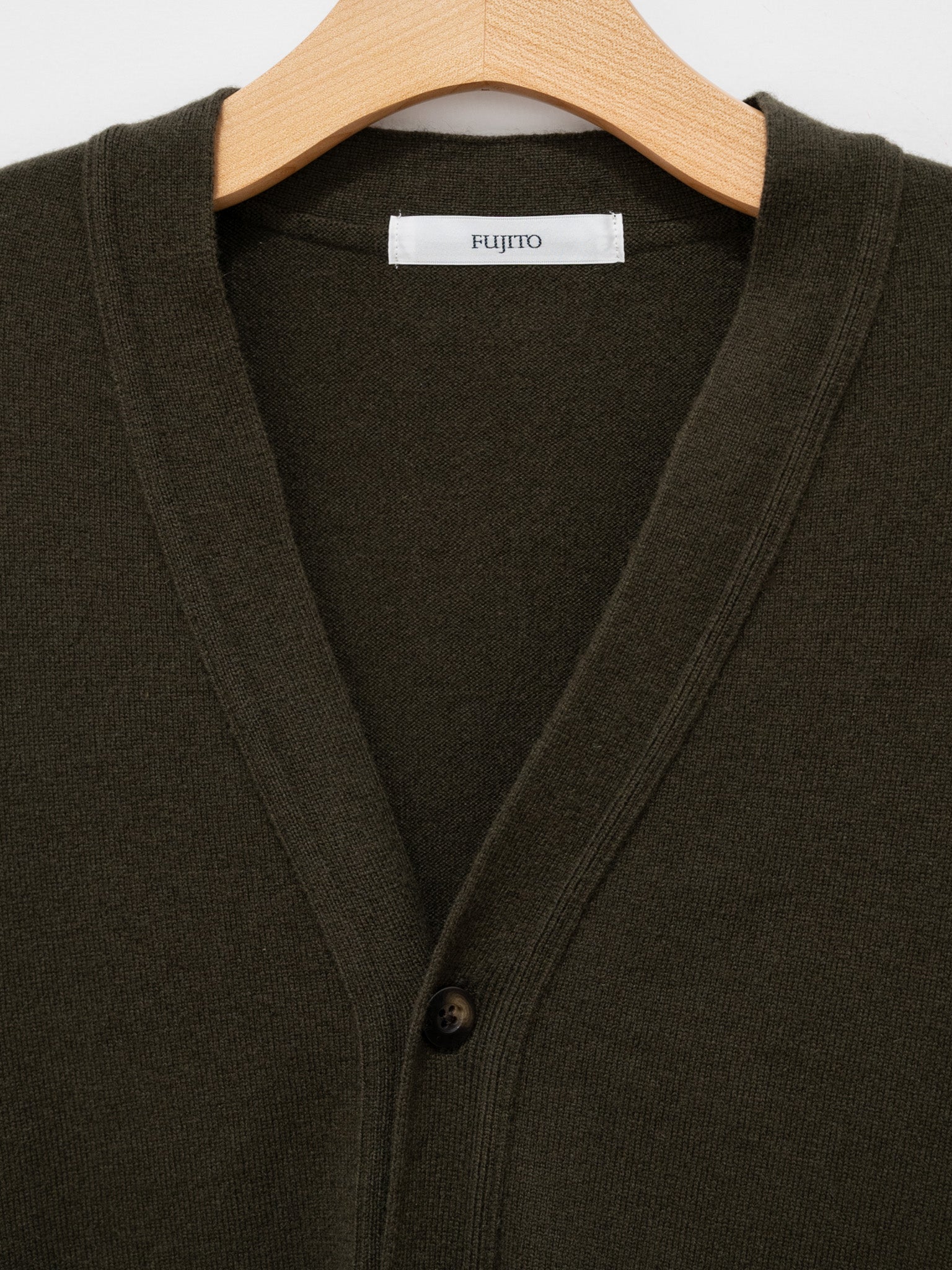 Namu Shop - Fujito Wool Cashmere Knit Cardigan - Olive Green