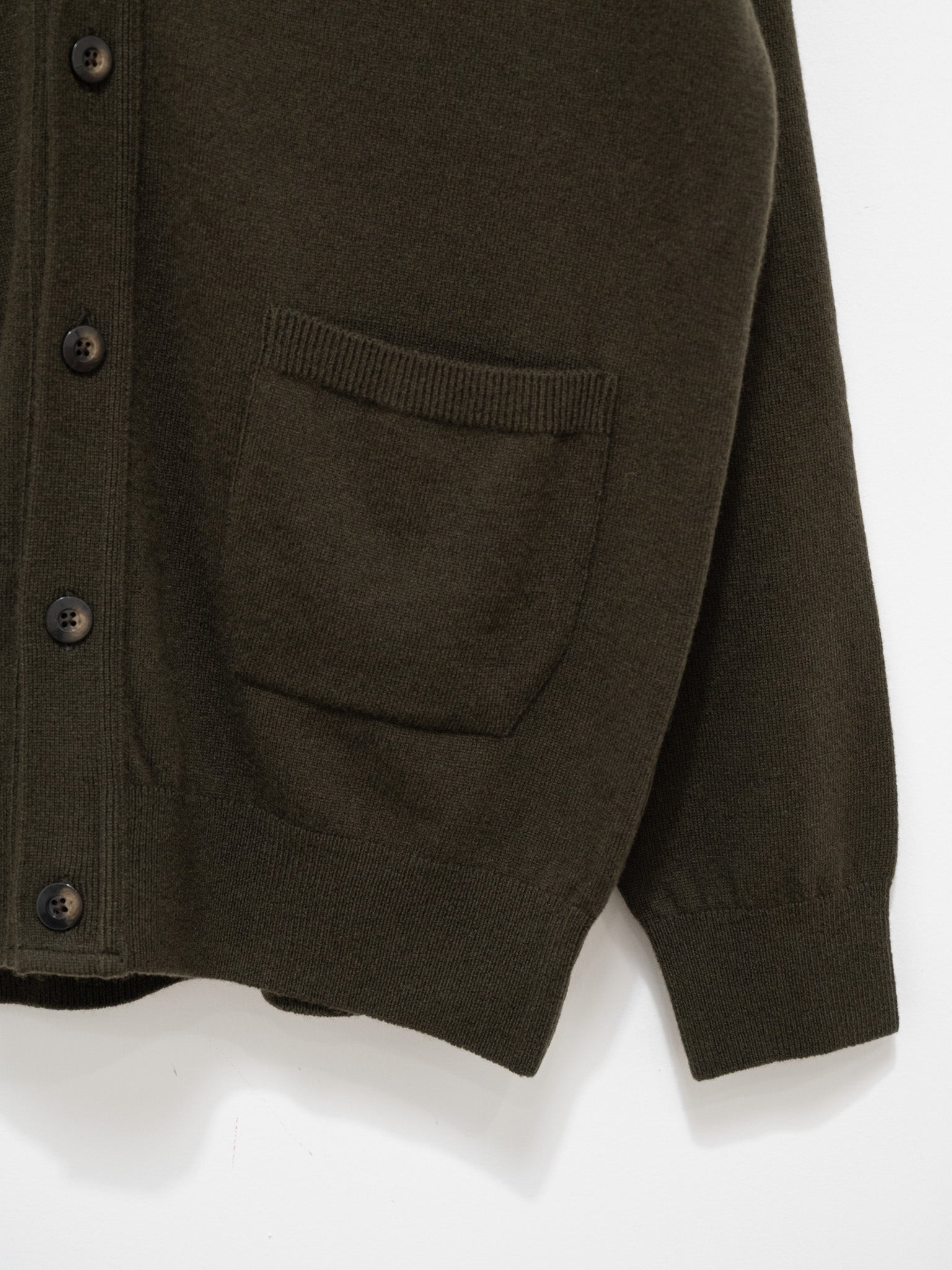 Namu Shop - Fujito Wool Cashmere Knit Cardigan - Olive Green