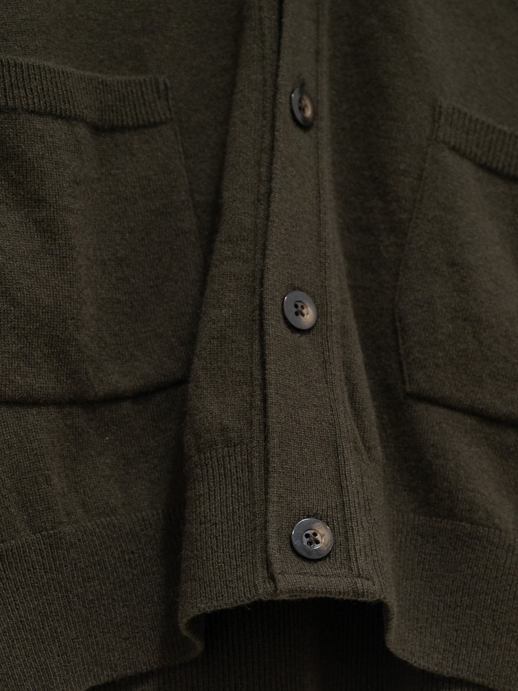 Namu Shop - Fujito Wool Cashmere Knit Cardigan - Olive Green