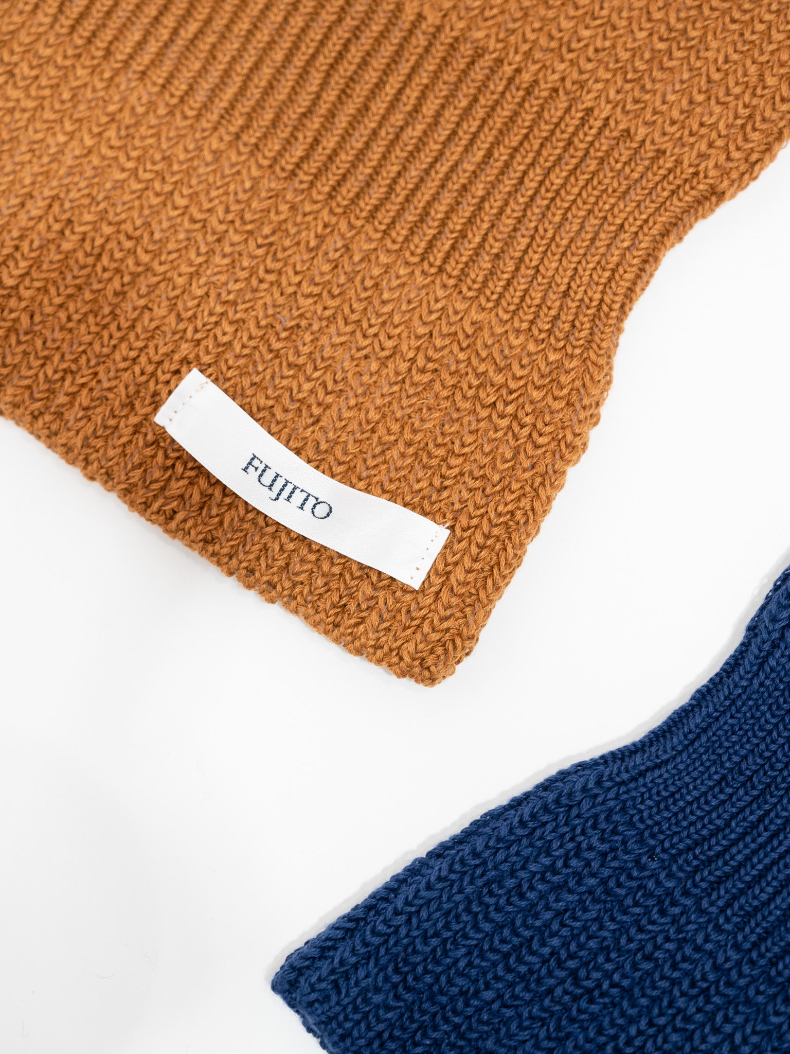 Namu Shop - Fujito Knit Balaclava Beanie - Royal Blue, Camel