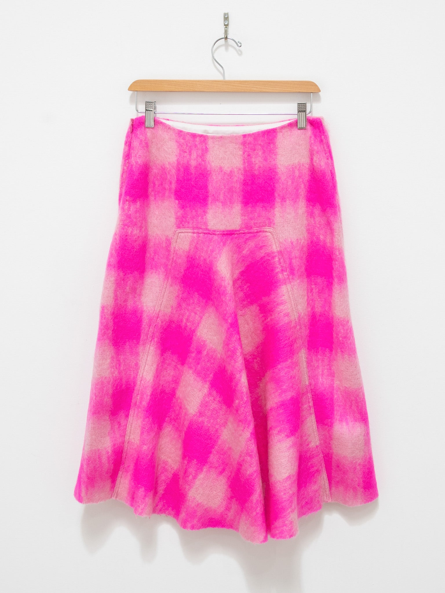 Namu Shop - Sofie D'Hoore Secret Mohair Skirt - Fuchsia Pink Check