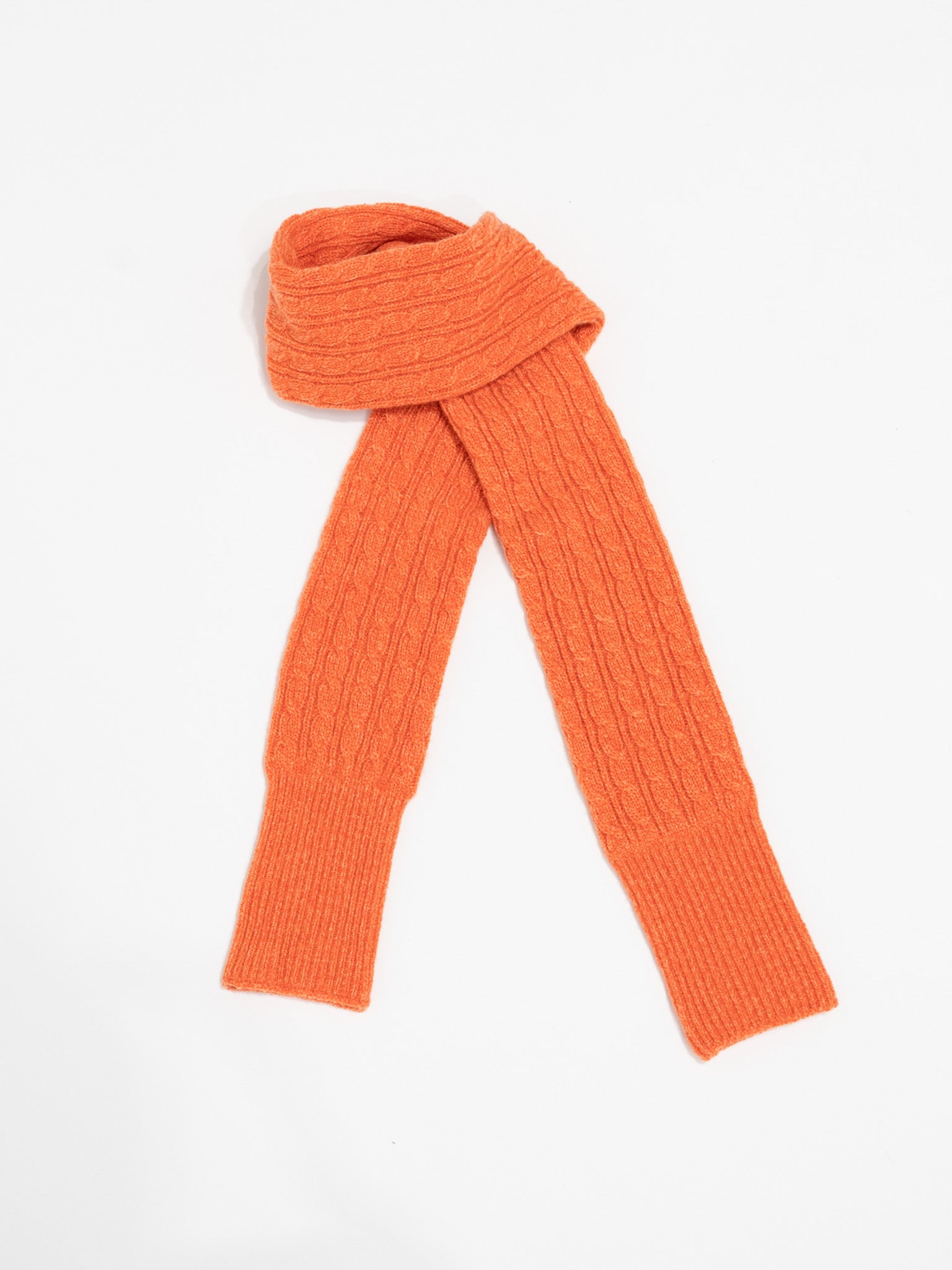 Namu Shop - Babaco Cashmere Cable Small Muffler - Orange Melange