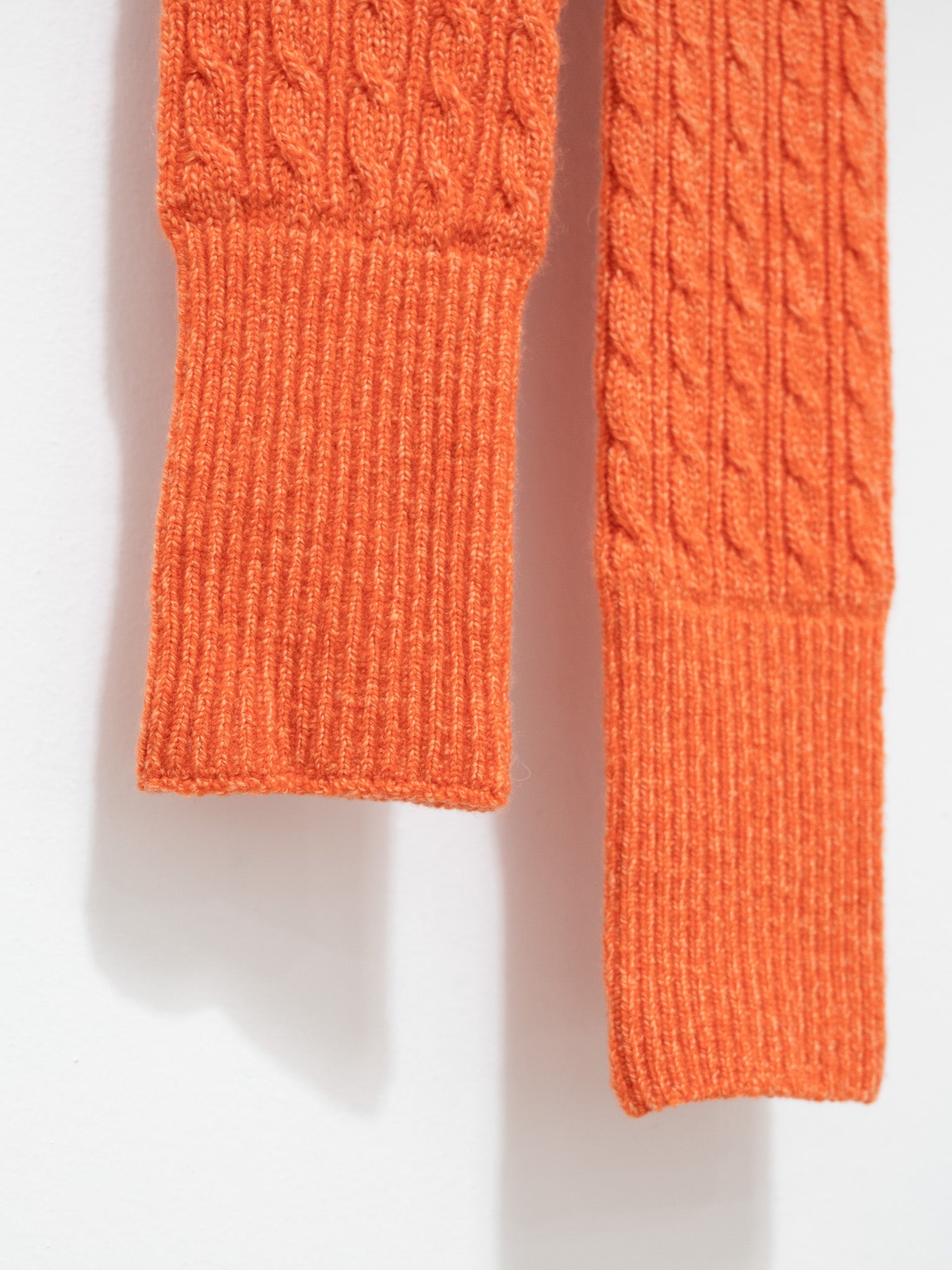 Namu Shop - Babaco Cashmere Cable Small Muffler - Orange Melange