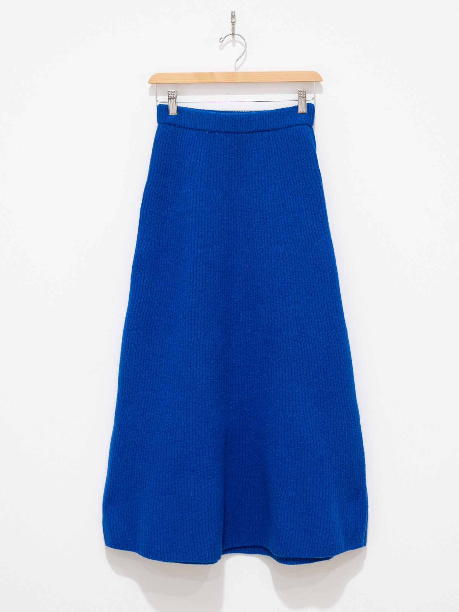 Namu Shop - Auralee Milled French Merino Rib Knit Flare Skirt - Royal Blue