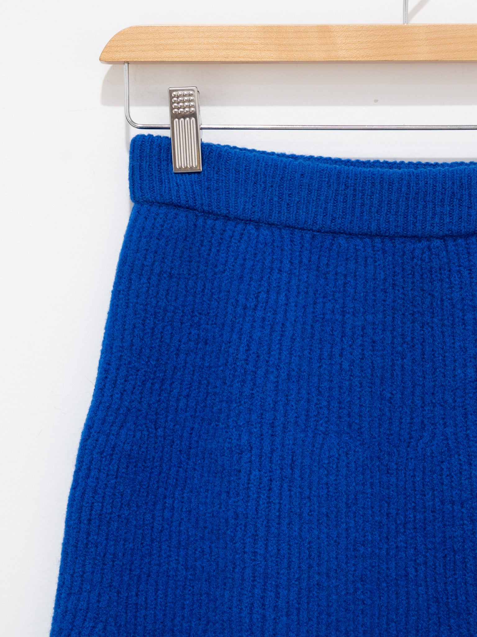 Namu Shop - Auralee Milled French Merino Rib Knit Flare Skirt - Royal Blue