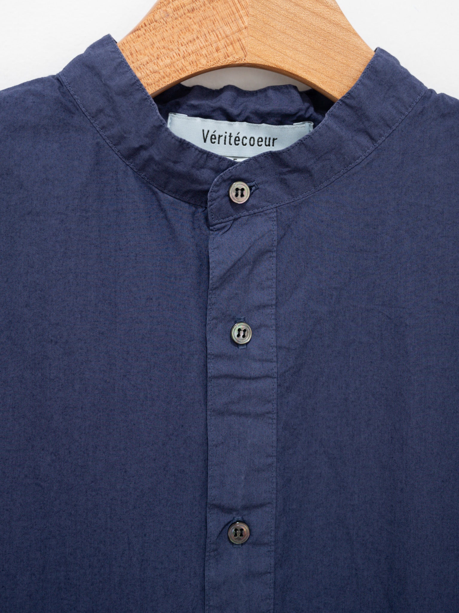 Namu Shop - Veritecoeur Stand Collar Shirt - Navy