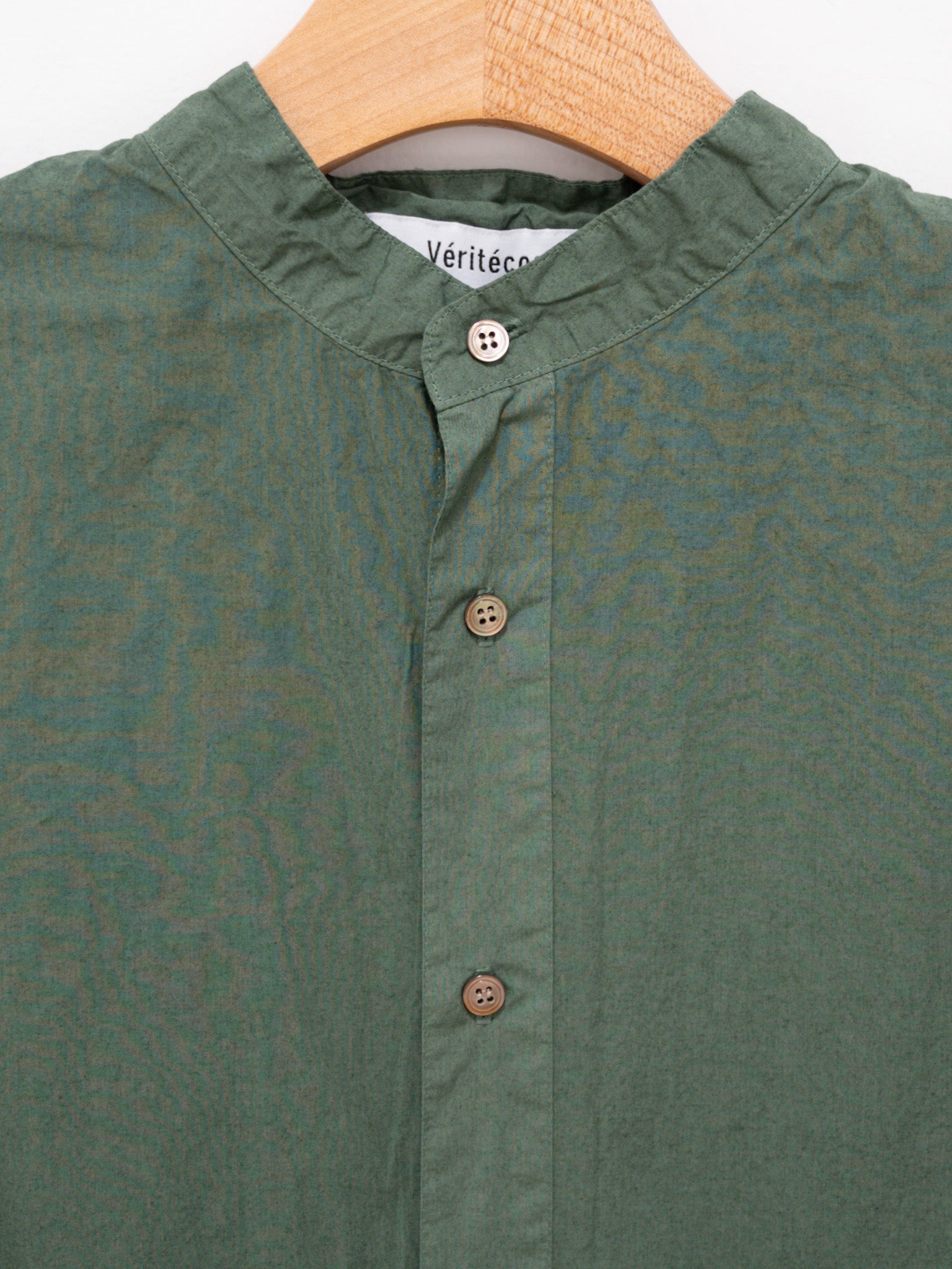 Namu Shop - Veritecoeur Stand Collar Shirt - Green