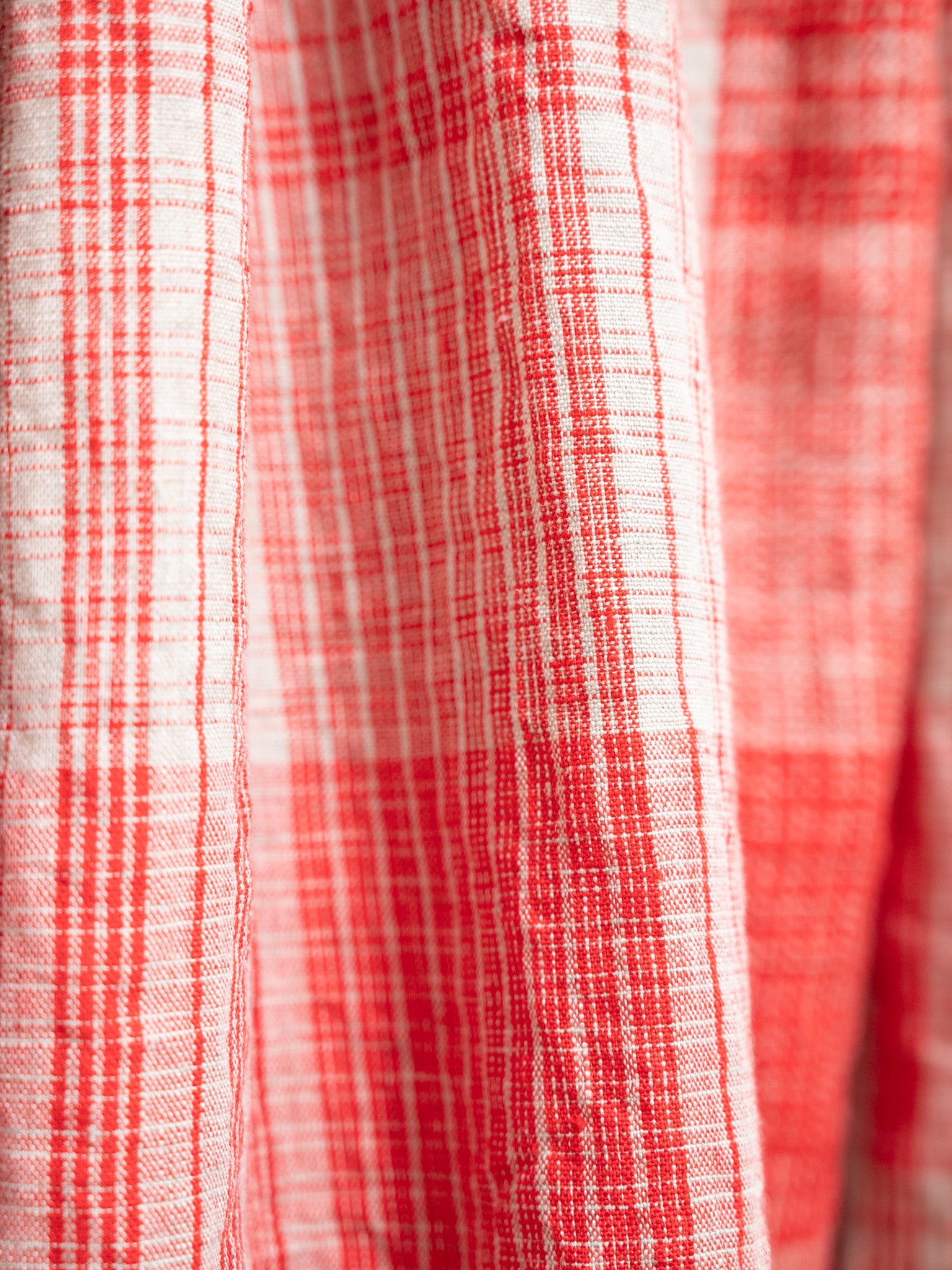 Namu Shop - Ichi Antiquites Linen Big Check Skirt - Red