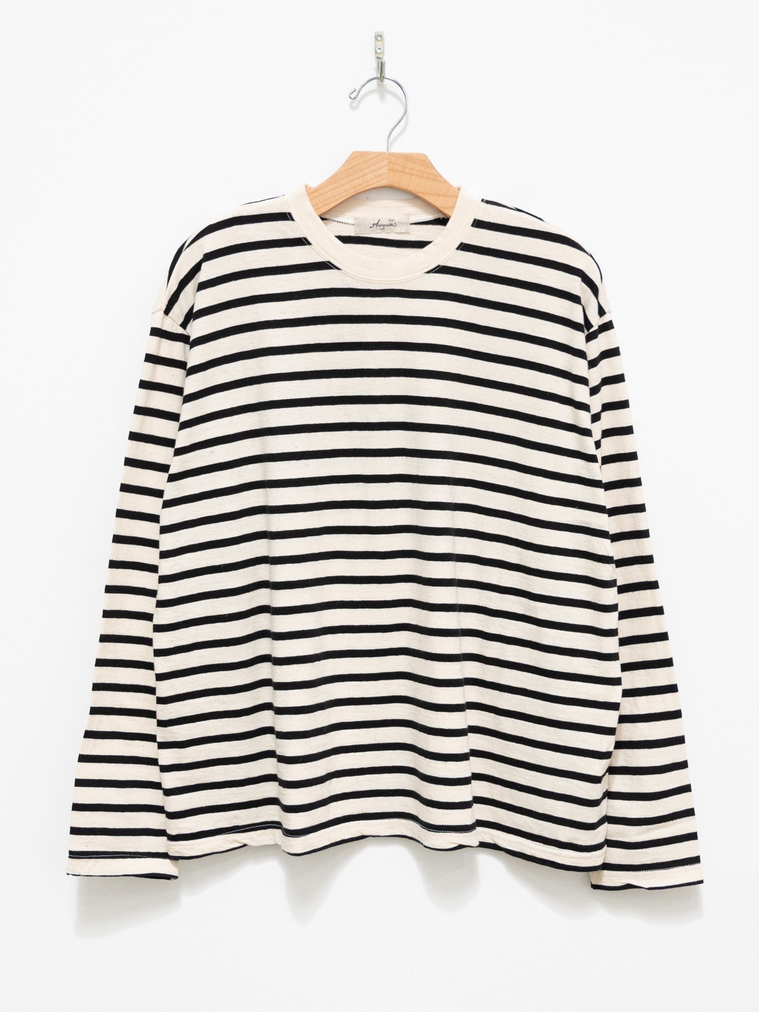 Namu Shop - Ichi Antiquites Striped Pullover Knit - Natural x Black