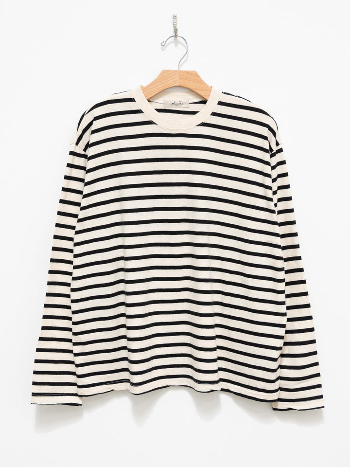 Namu Shop - Ichi Antiquites Striped Pullover Knit - Natural x Black