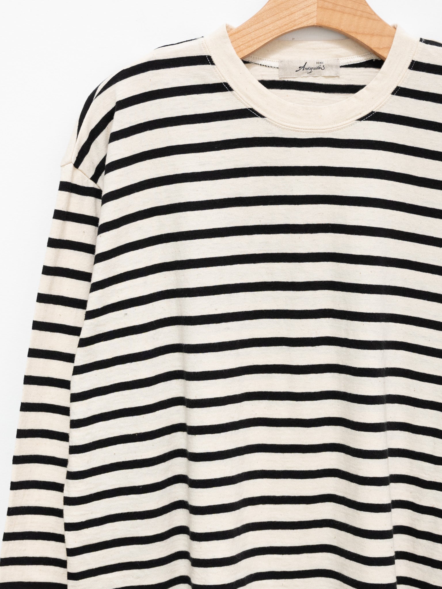 Namu Shop - Ichi Antiquites Striped Pullover Knit - Natural x Black