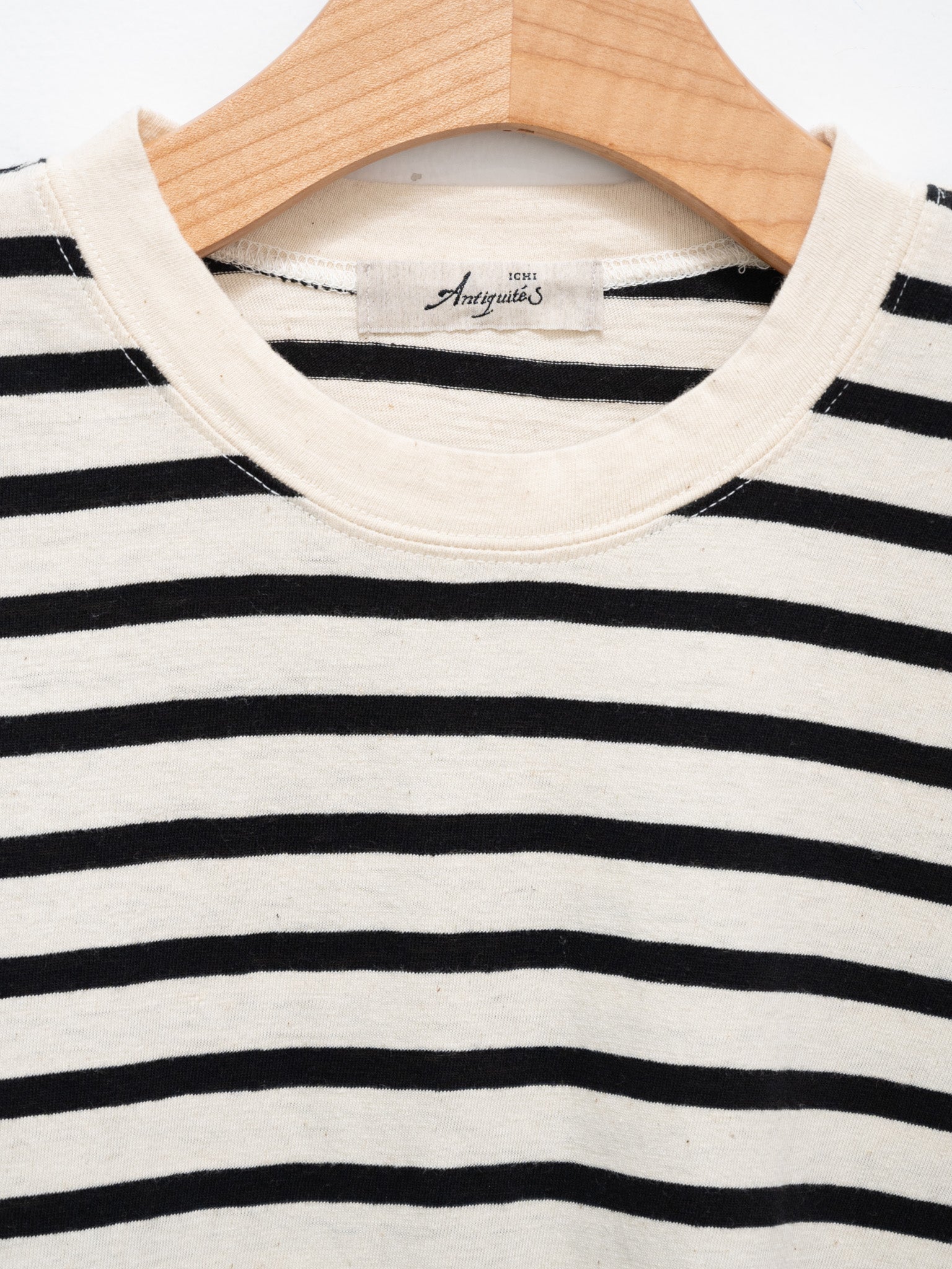 Namu Shop - Ichi Antiquites Striped Pullover Knit - Natural x Black