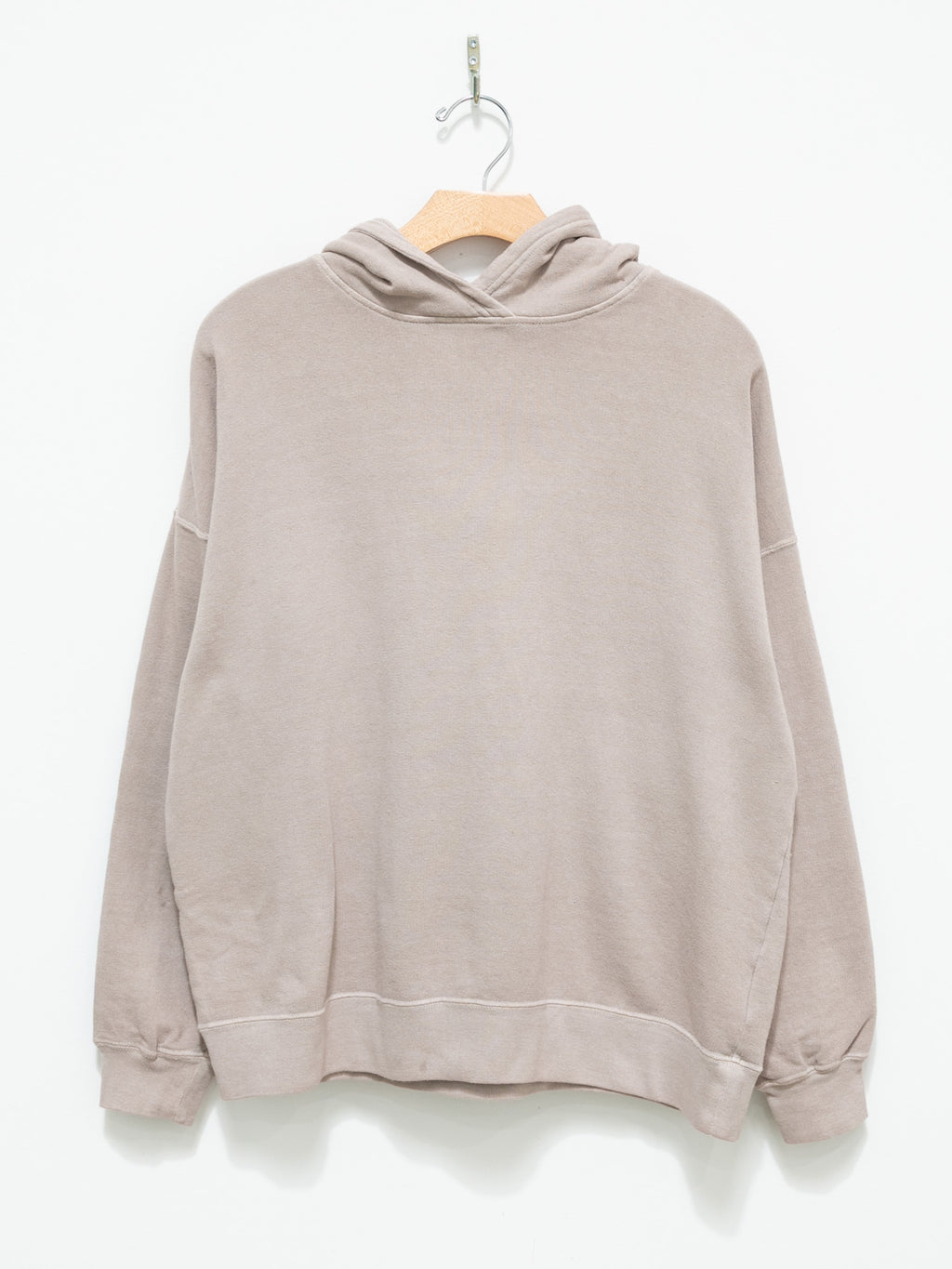 Namu Shop - Ichi Antiquites Pigment French Terry Hoodie Pullover - Beige