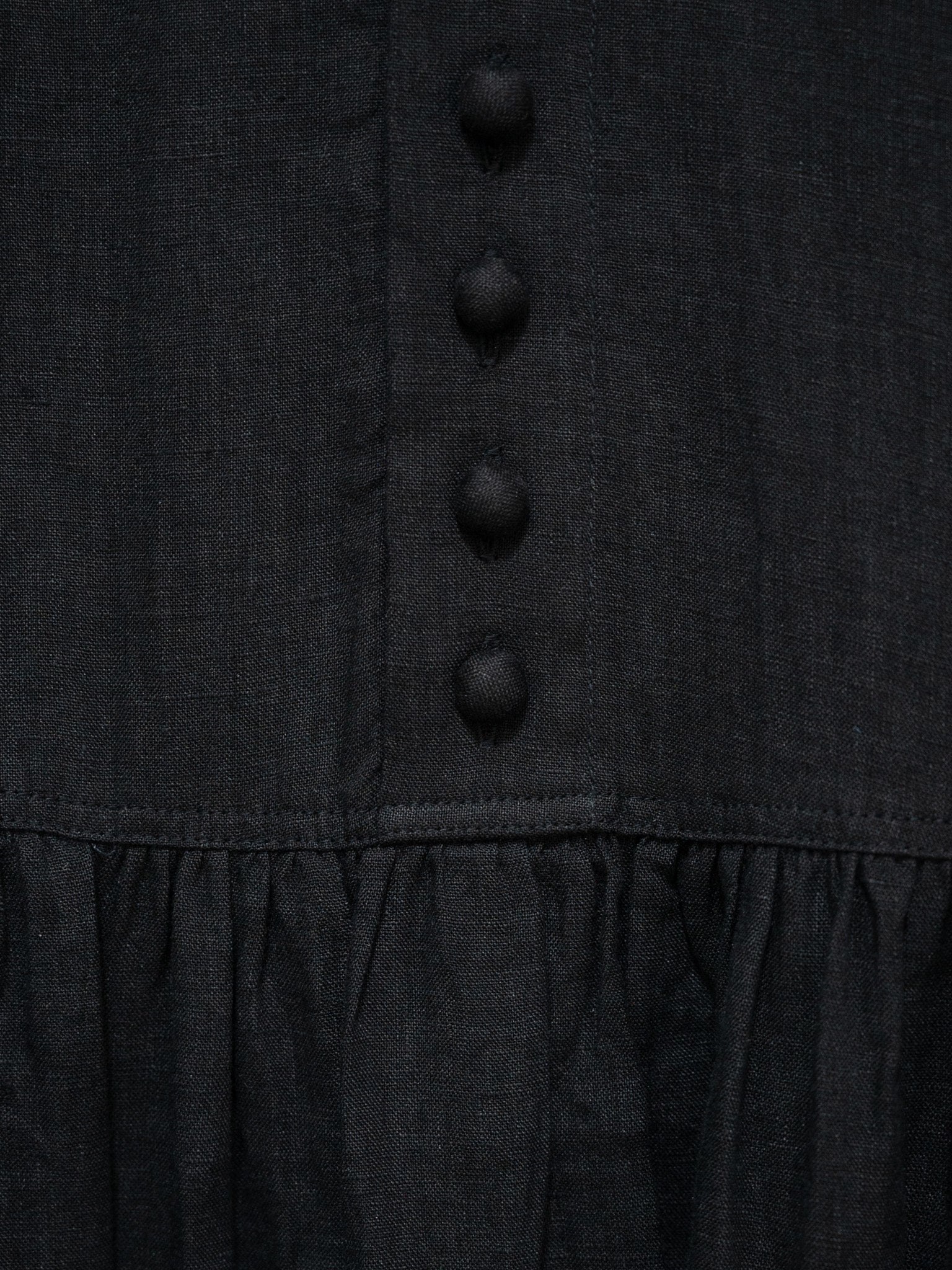 Namu Shop - Ichi Antiquites French Linen Dress - Black