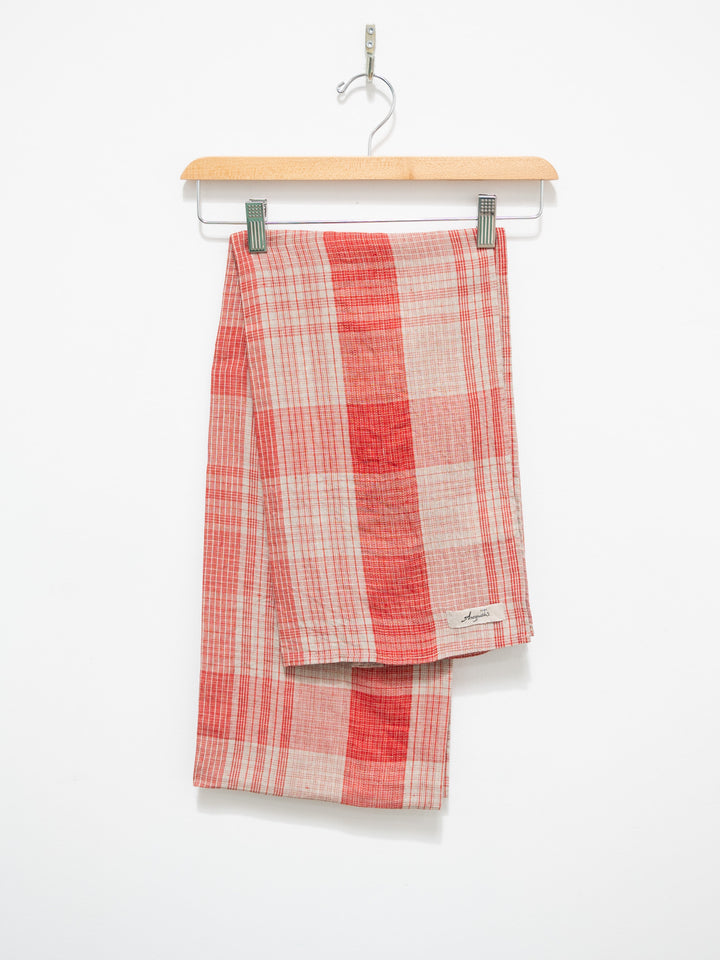 Namu Shop - Ichi Antiquites Linen Big Check Stole - Red